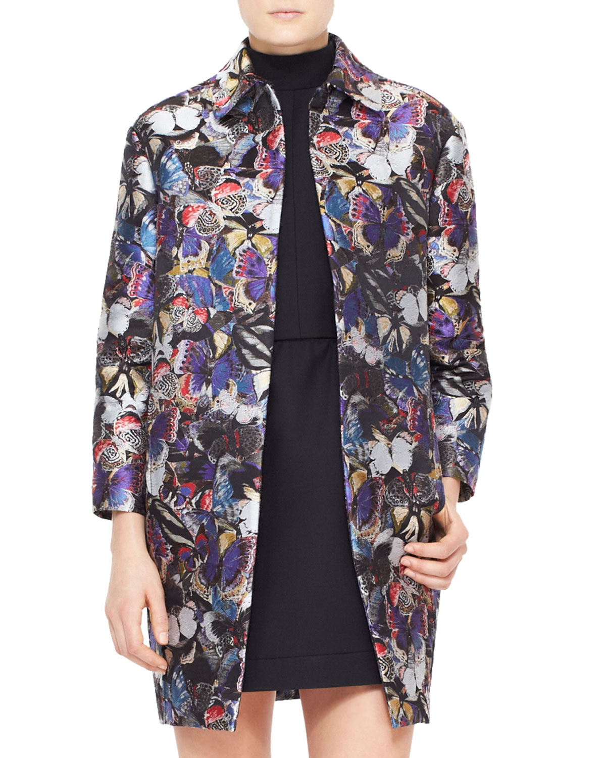 Valentino Butterfly Jacquard Coat | Lyst