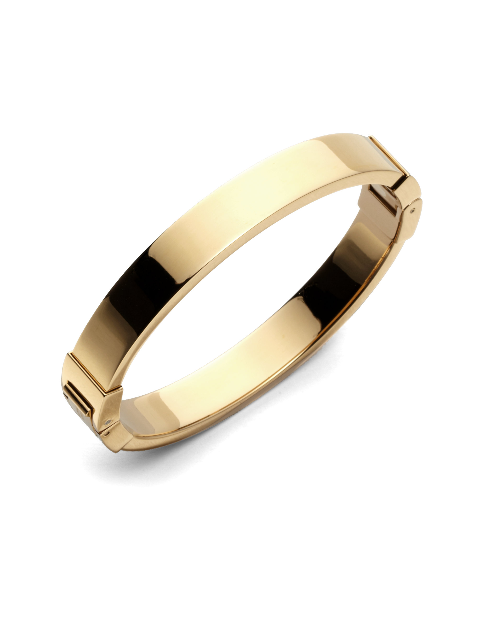 Michael Kors Goldtone Hinged Bangle Bracelet in Gold | Lyst