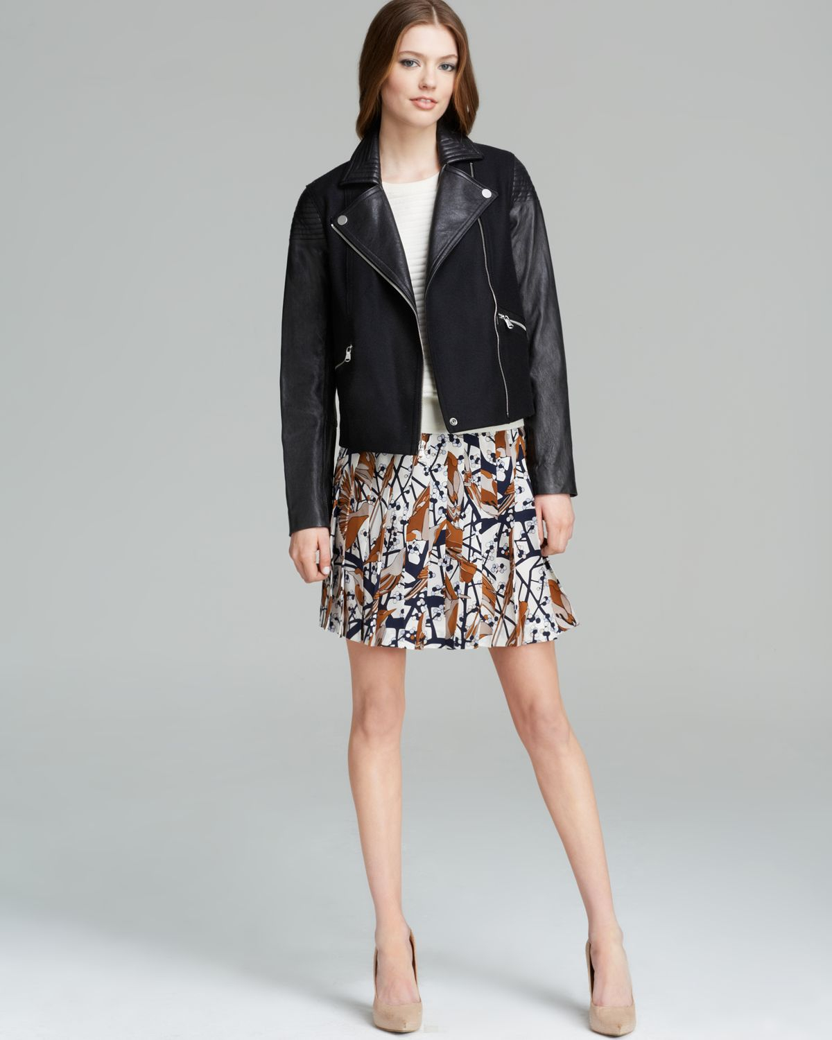 Lyst Marc By Jacobs Jacket Karlie Leather And Wool In Black Gallery