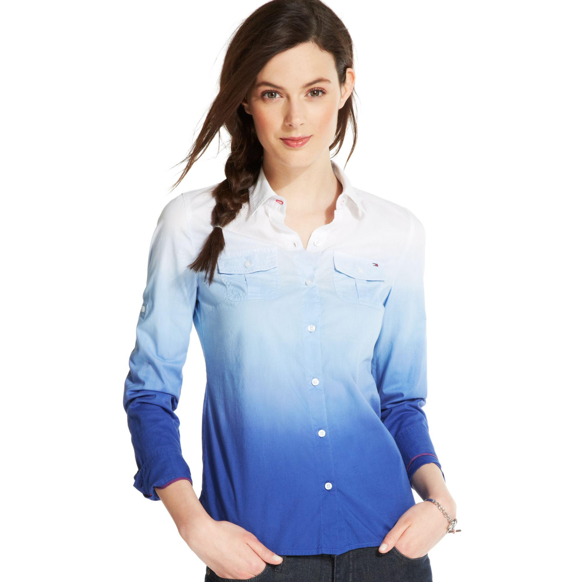 Lyst Tommy Hilfiger Longsleeve Ombre Buttondown Shirt in Blue