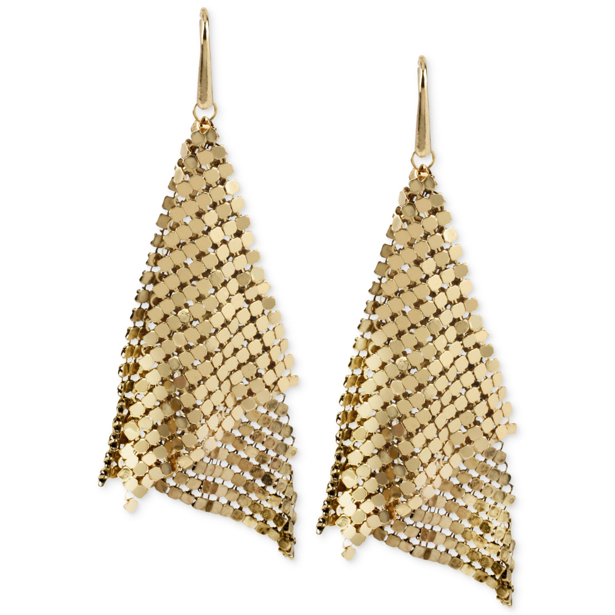 Lyst Steve Madden Goldtone Mesh Drop Earrings In Metallic Gallery