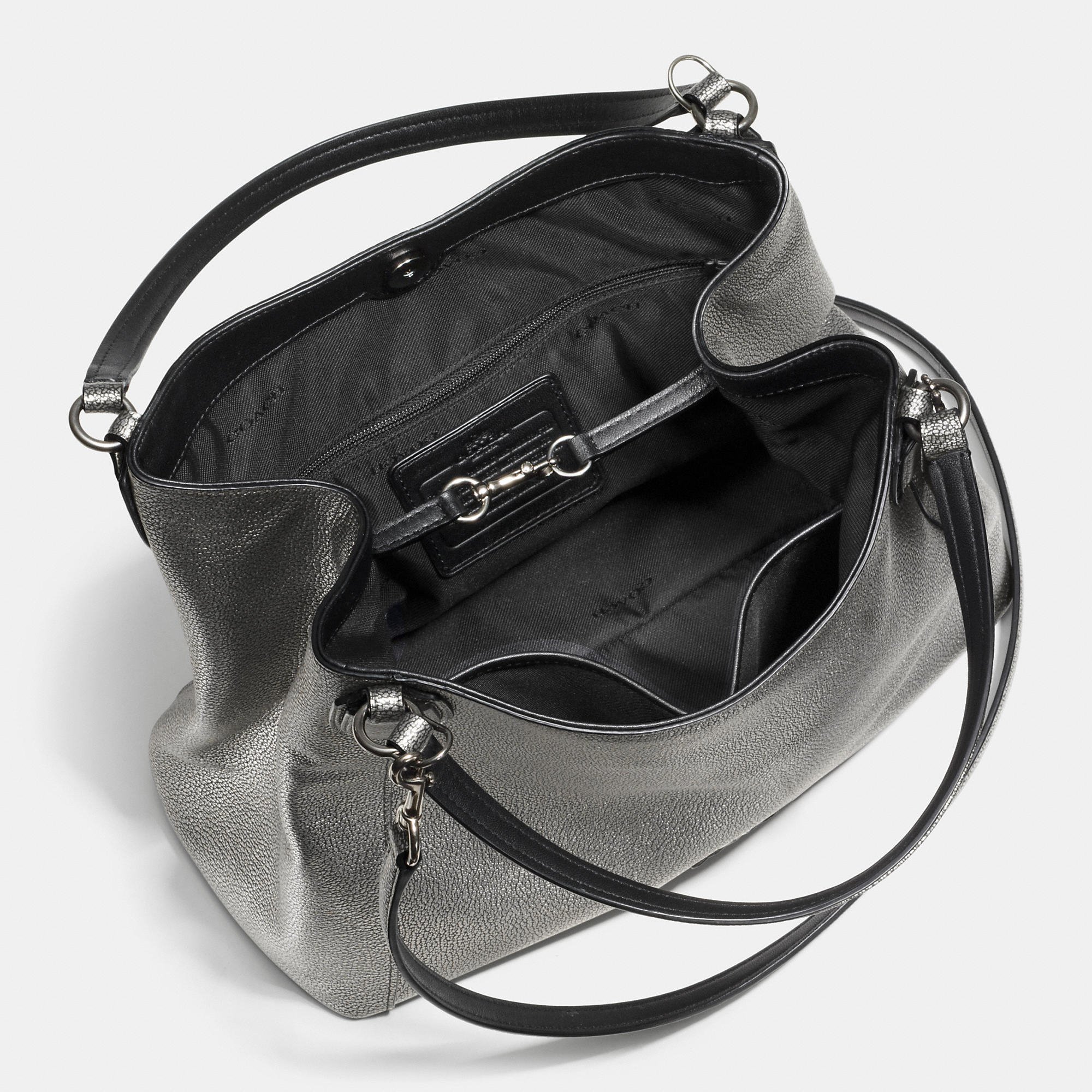 Lyst - Coach Edie Shoulder Bag 28 Metallic Pebble Leather in Black