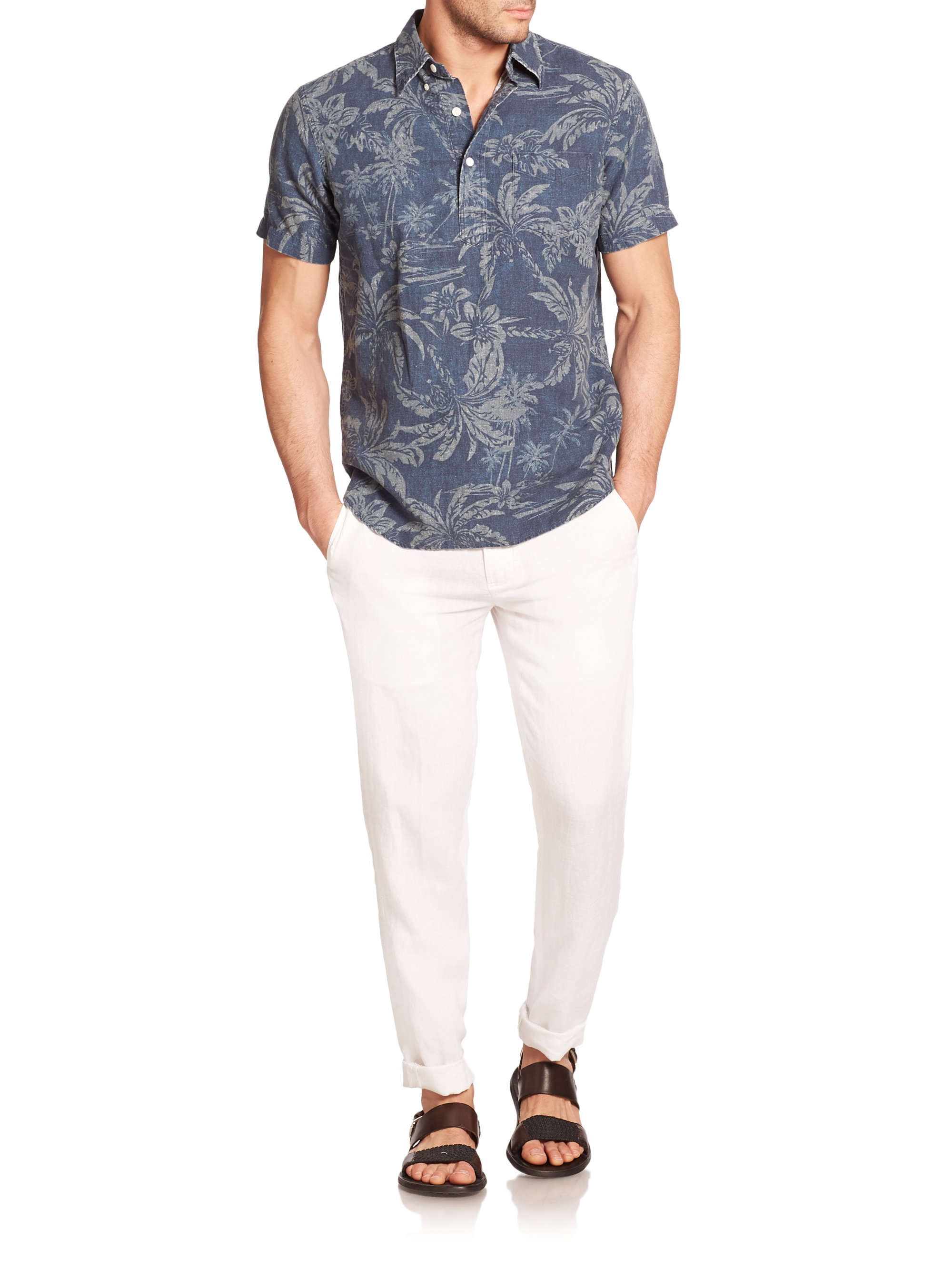 Lyst - Polo Ralph Lauren Short-sleeved Hawaiian-print Shirt in Blue for Men