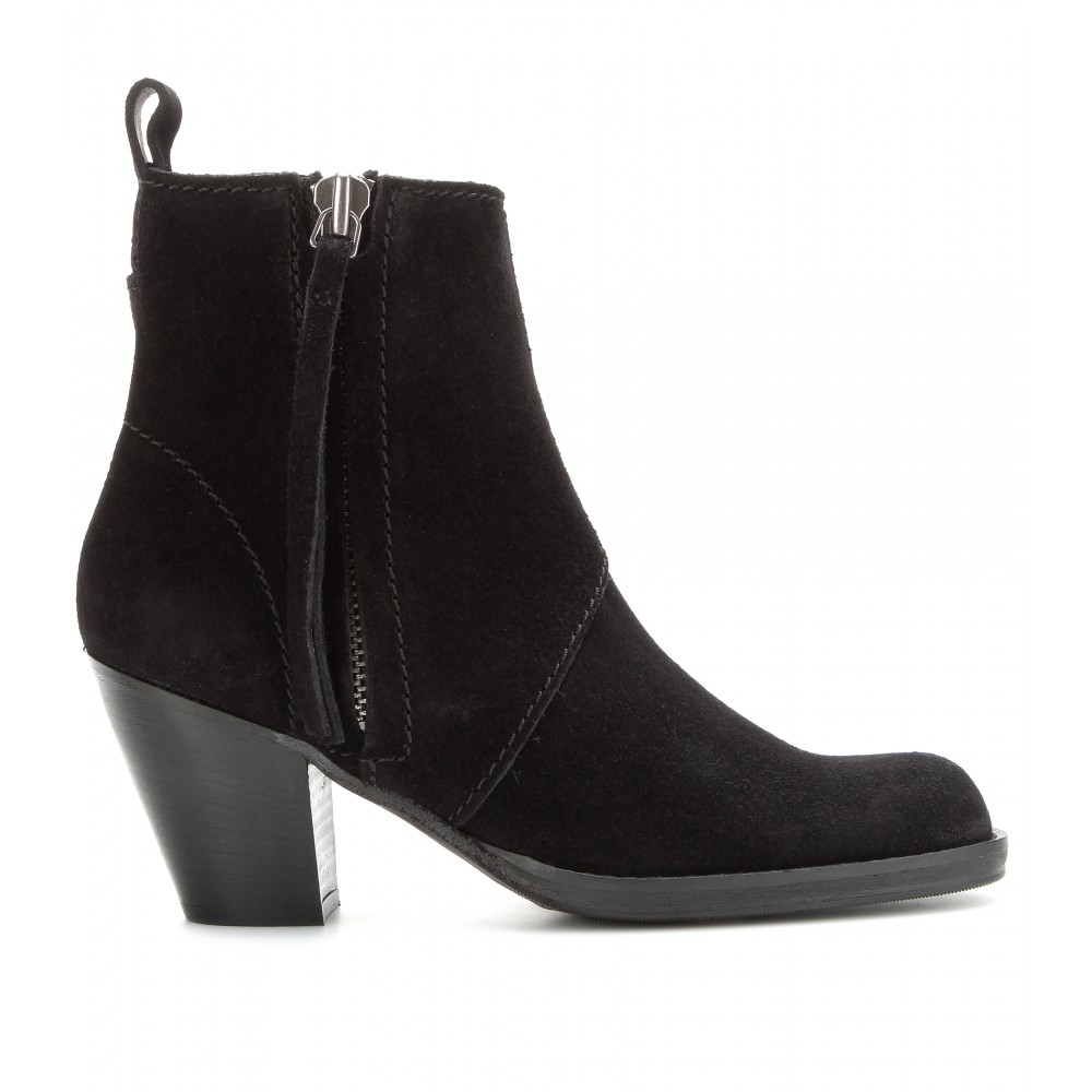 Acne Studios Pistol Short Suede Ankle Boots in Black | Lyst