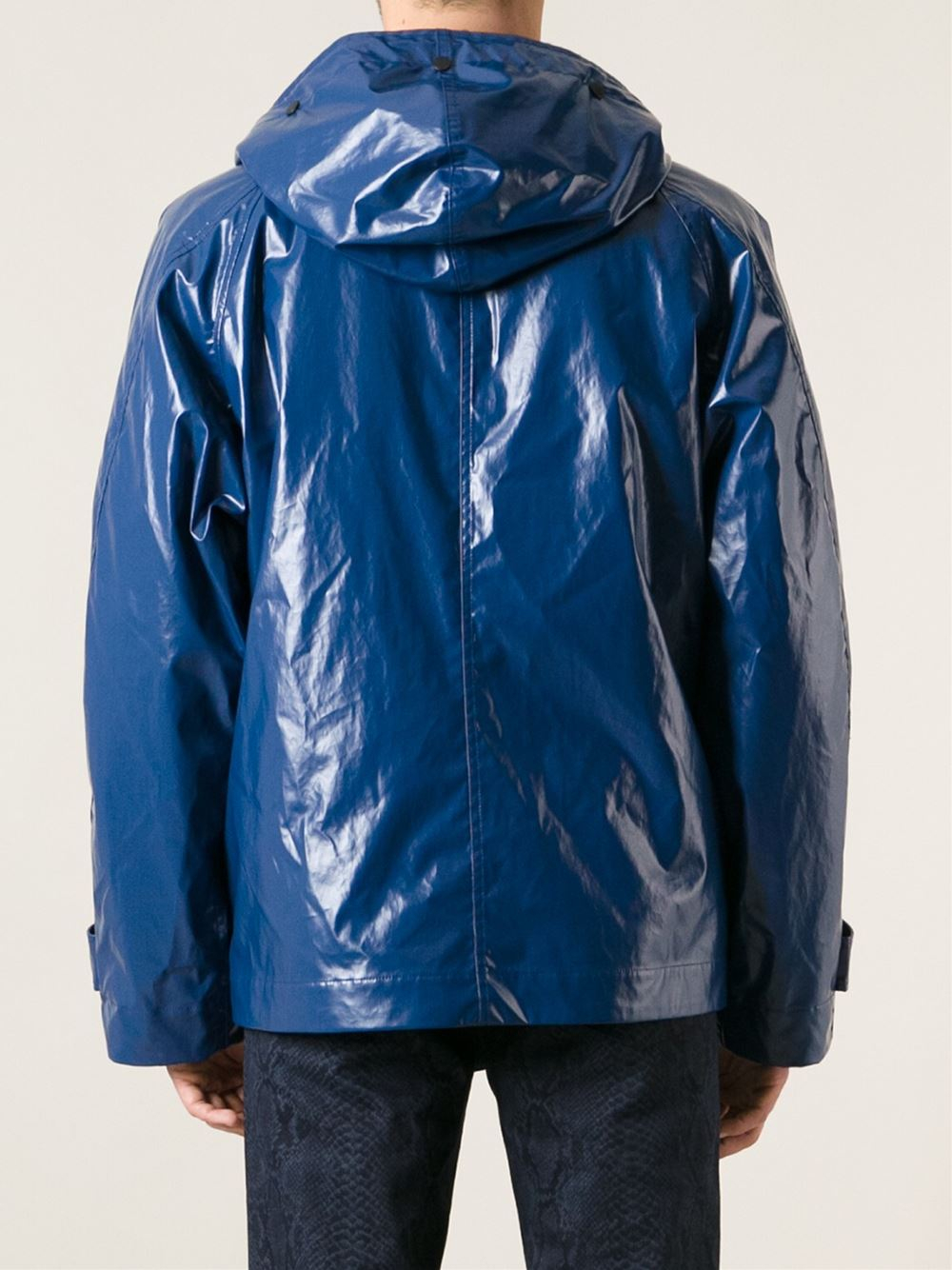 Lyst - Christopher Kane Hooded Windbreaker Jacket in Blue for Men