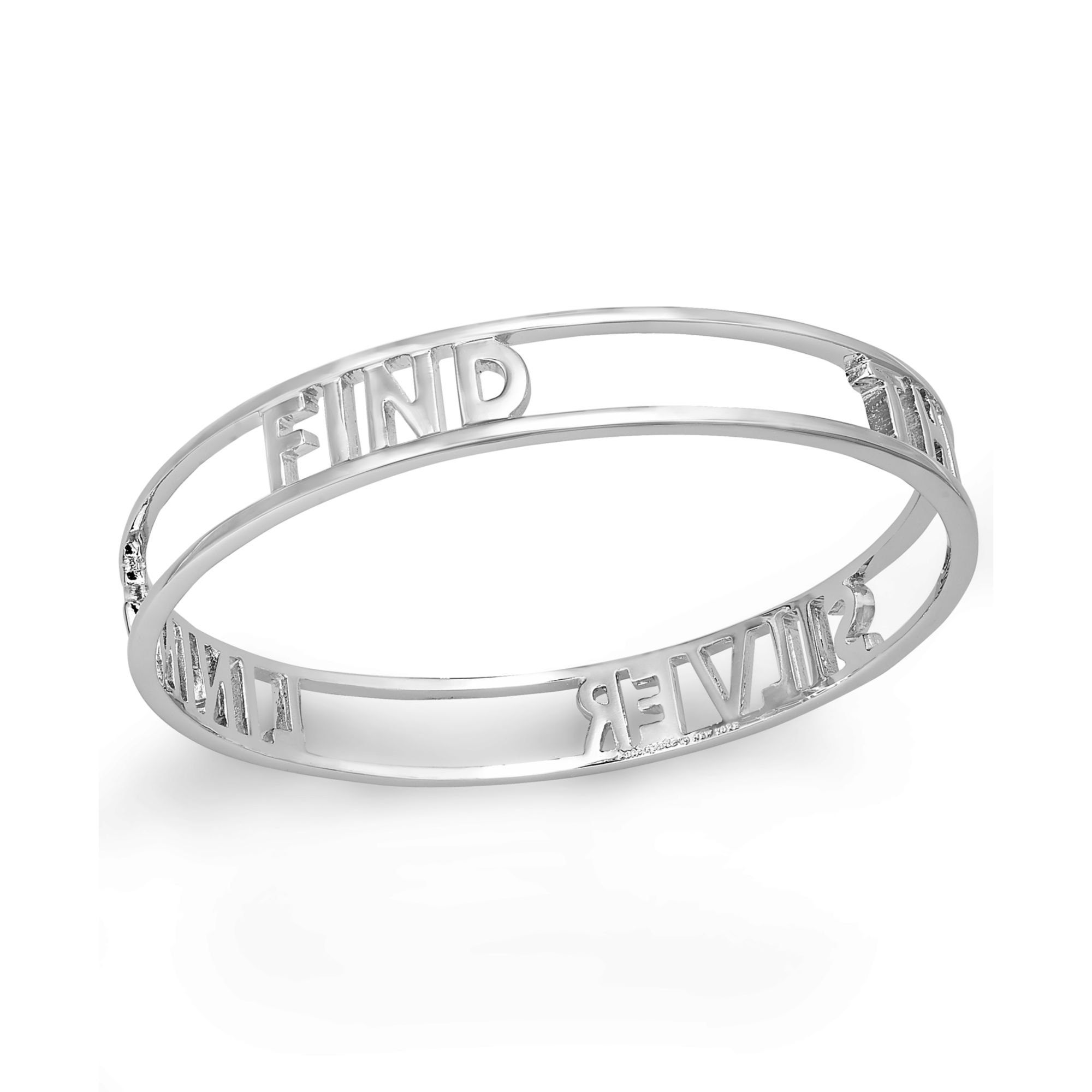 Kate Spade New York Silvertone Find The Silver Lining Bangle Bracelet ...