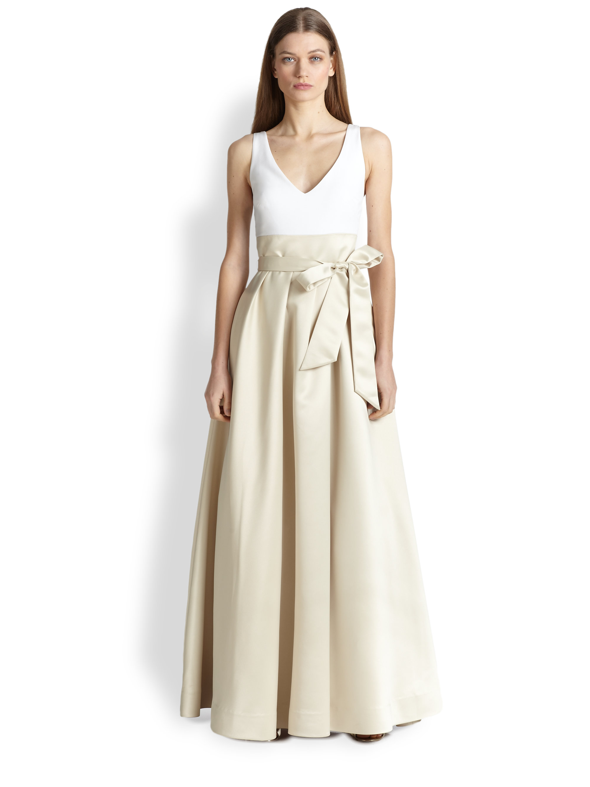 aidan mattox niteline silk gown