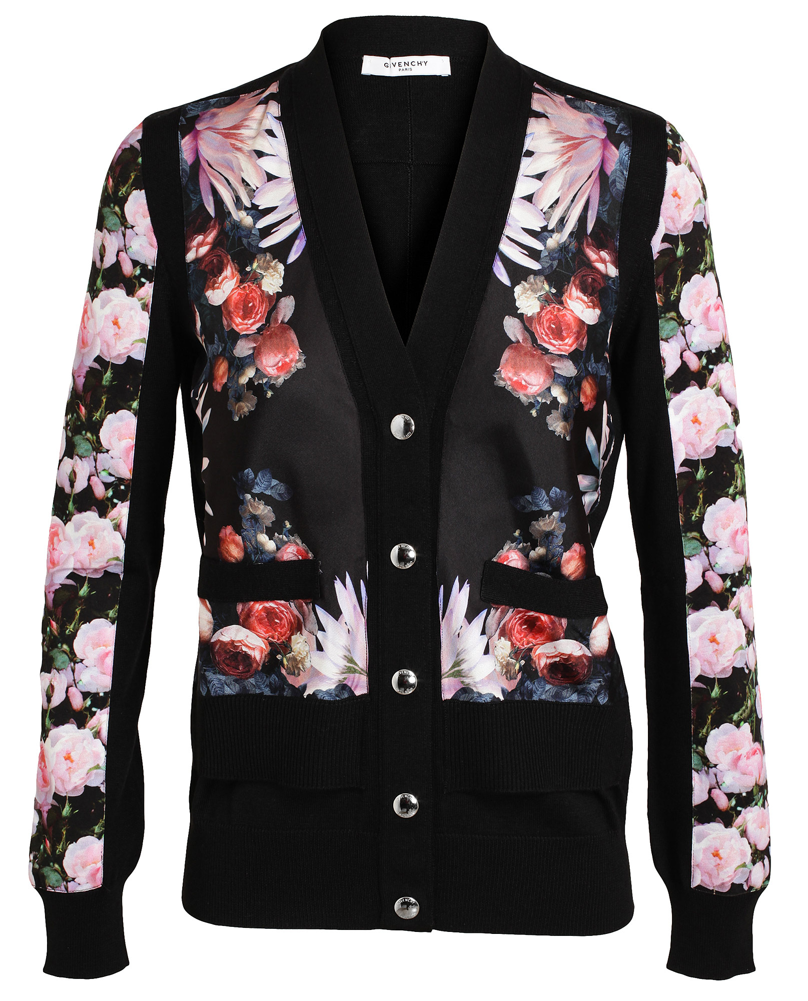 Givenchy | Floral Cashmere and Silk Knit Cardigan | Lyst