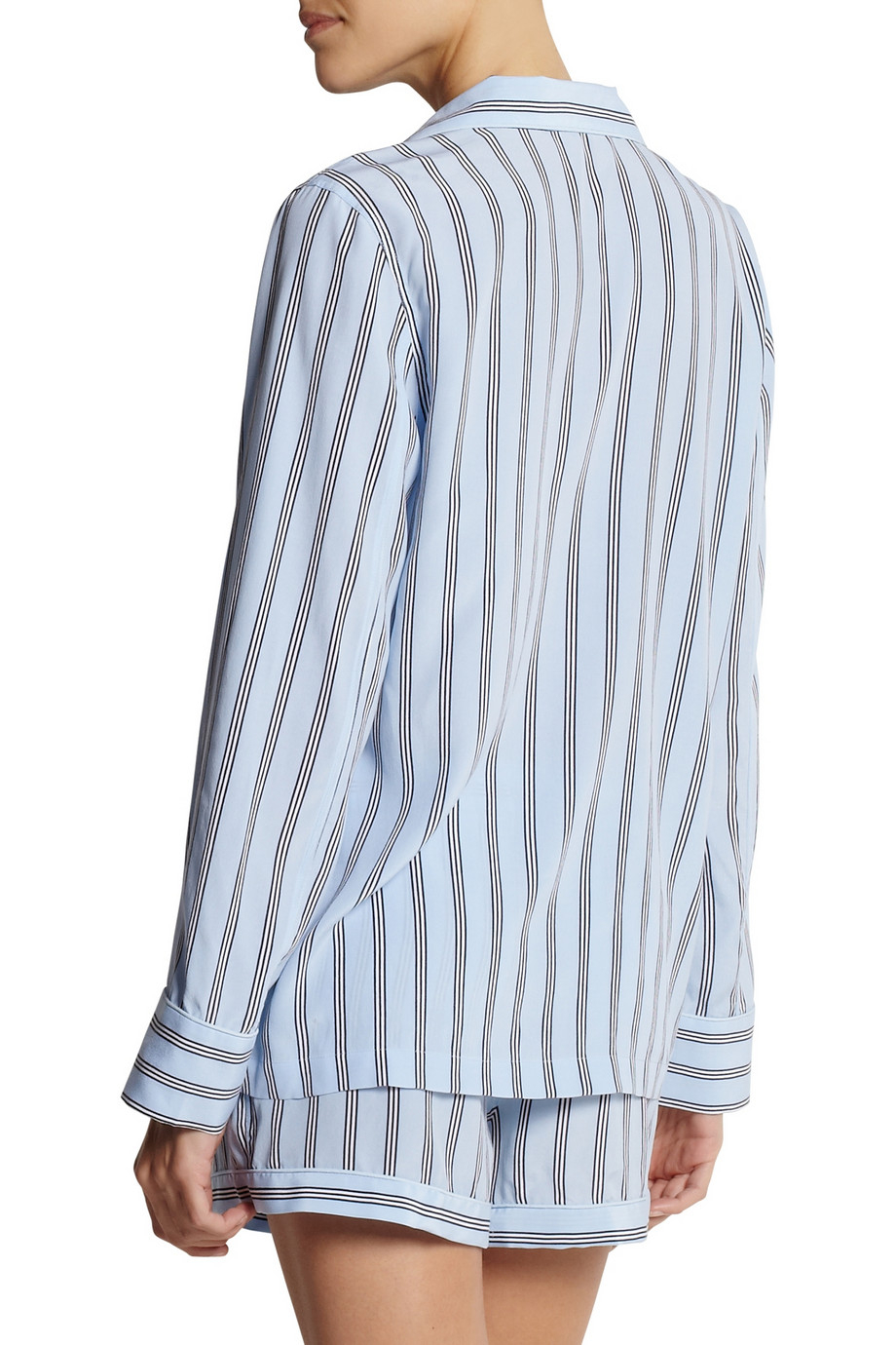 Lyst - Equipment Lilian Striped Washed-Silk Pajama Set in Blue