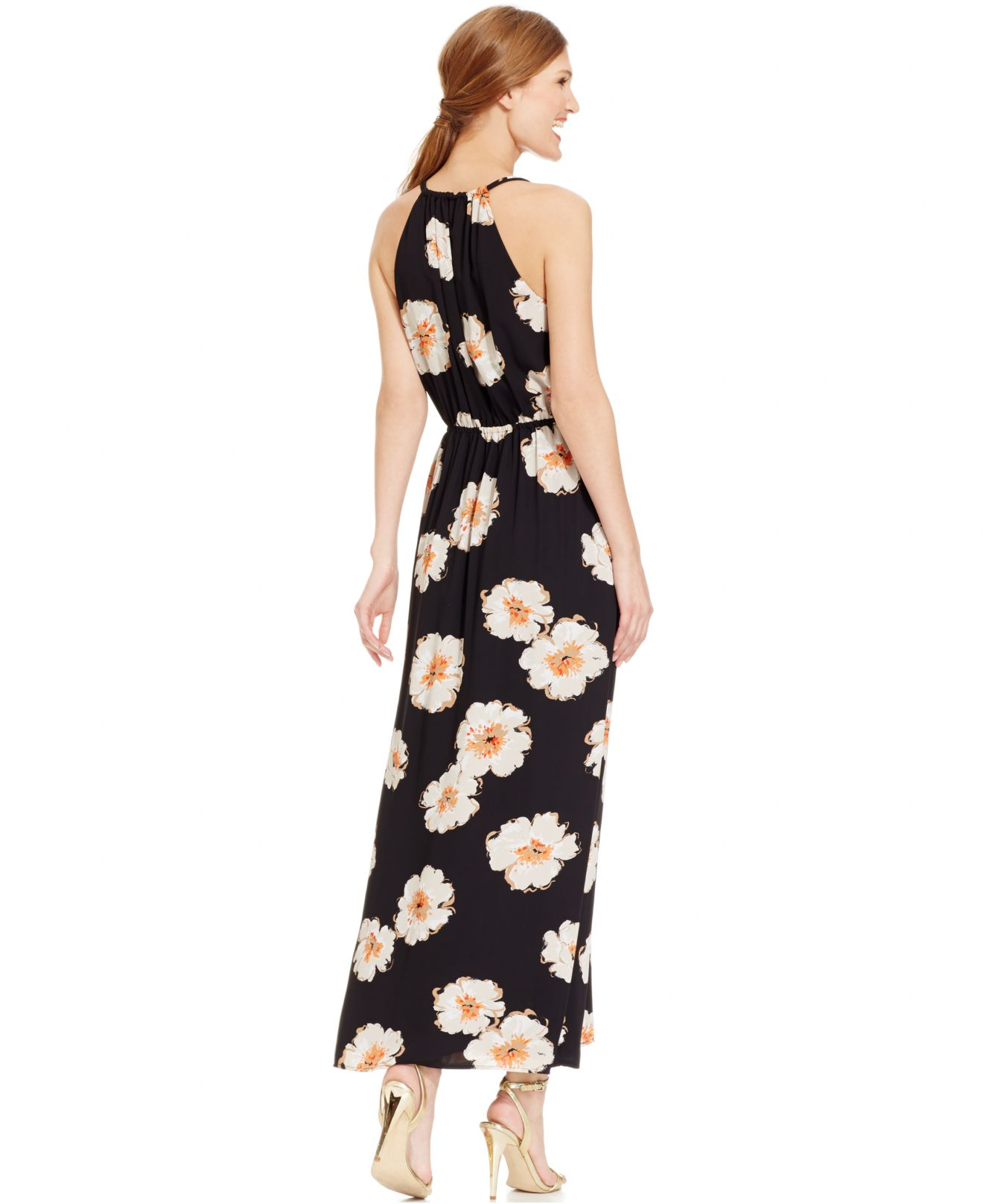 Lyst - Ivanka trump Floral Maxi Dress in Black