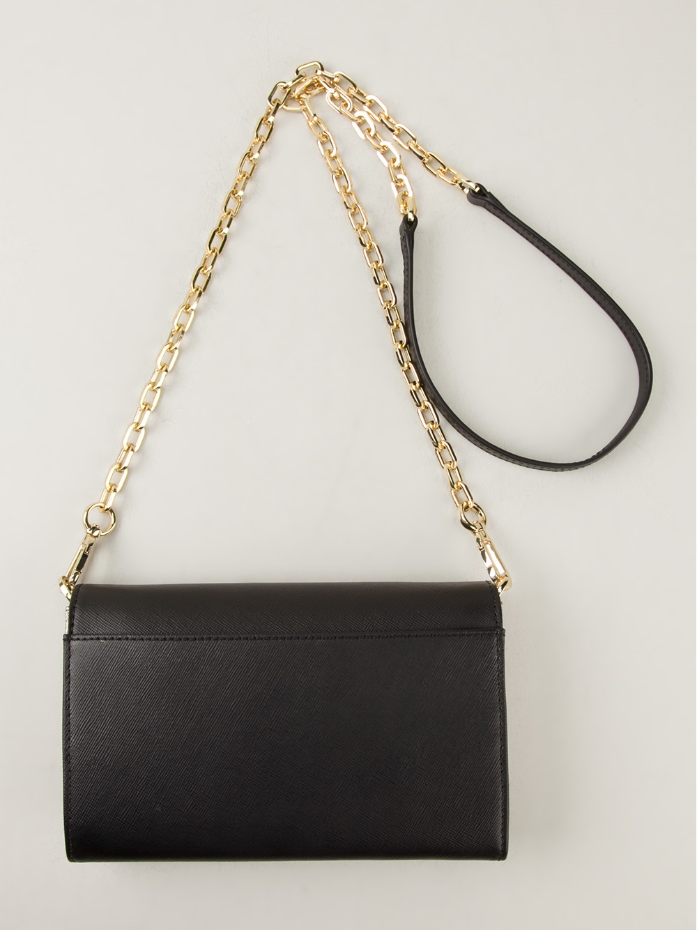 tory burch black leather clutch bag