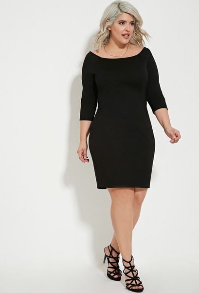 Off the shoulder bodycon dress ruched white hand black