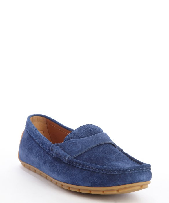 Gucci | Zaffre Blue Suede Driver Loafers for Men | Lyst
