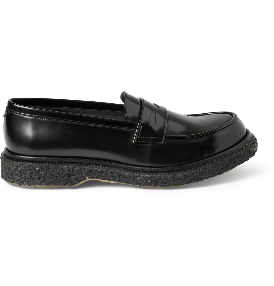 Adieu Type 5 Crepe-Sole Leather Penny Loafers in Black for Men | Lyst