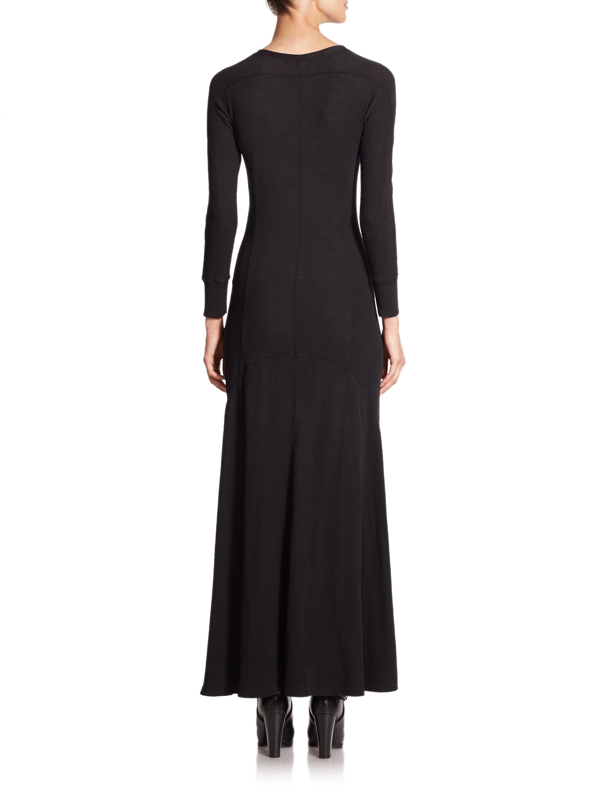 Polo ralph lauren Cotton Maxi Dress in Black | Lyst