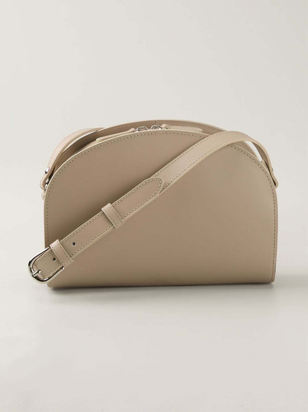 Lyst A P C Half Moon Leather Shoulder Bag In Natural Gallery