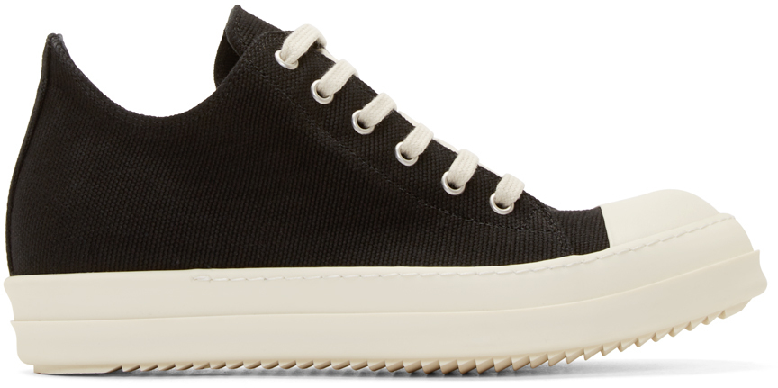 Drkshdw by rick owens Black Canvas Low_top Sneakers in Black for Men | Lyst