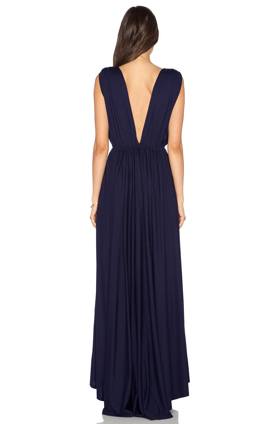 maxi plunge neck dress