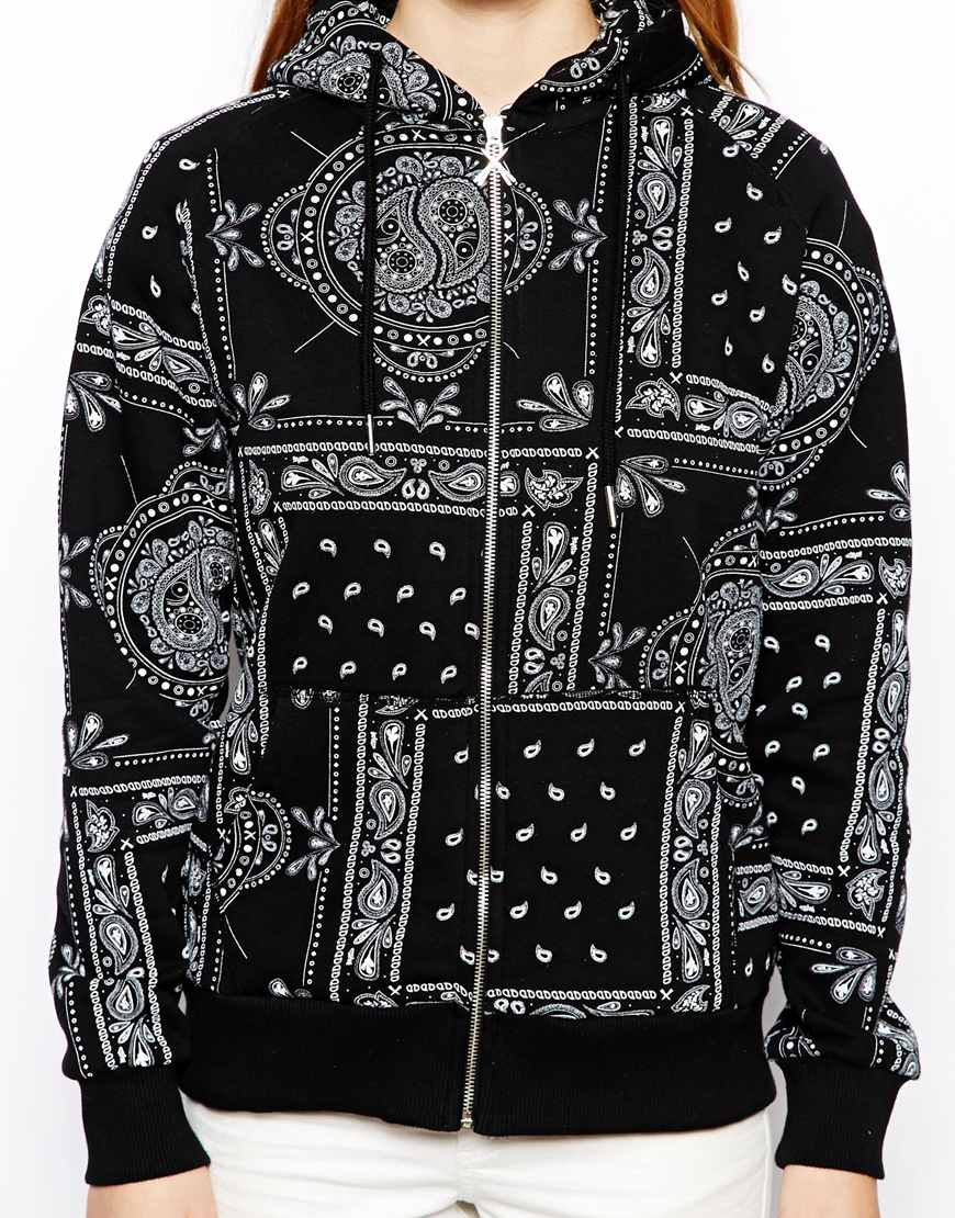 Lyst Criminal Damage Hoodie with All Over Bandana Print in Black