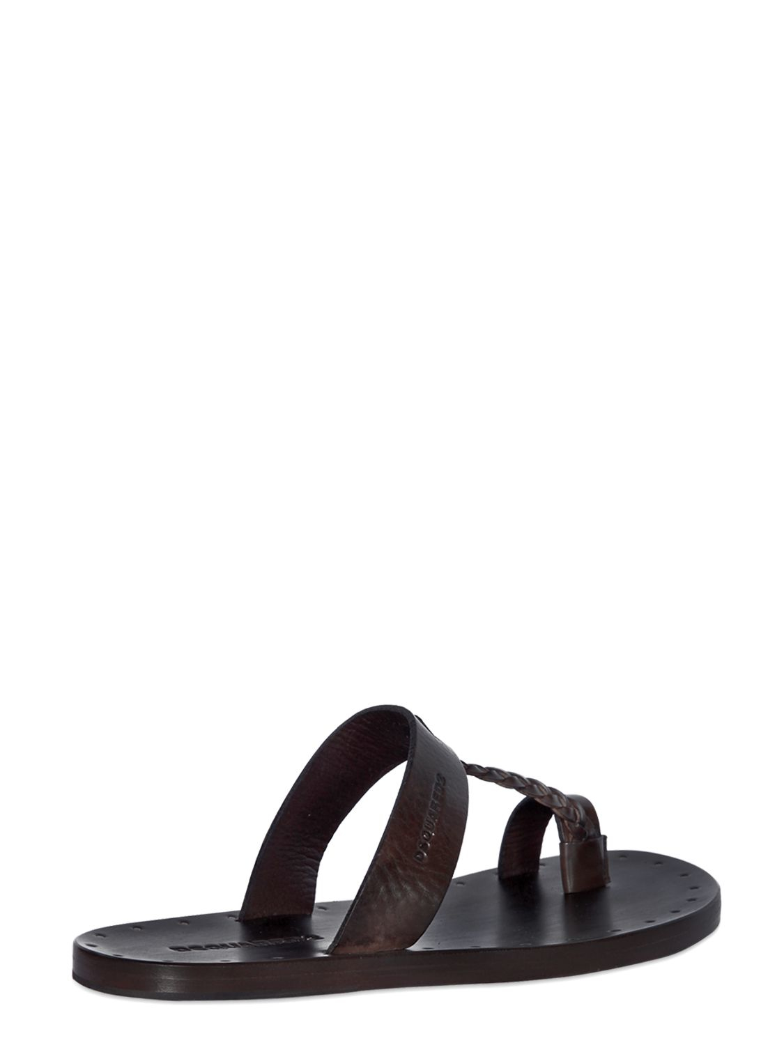 Lyst - DSquaredÂ² Moses Braided Detail Leather Sandals in Brown for Men