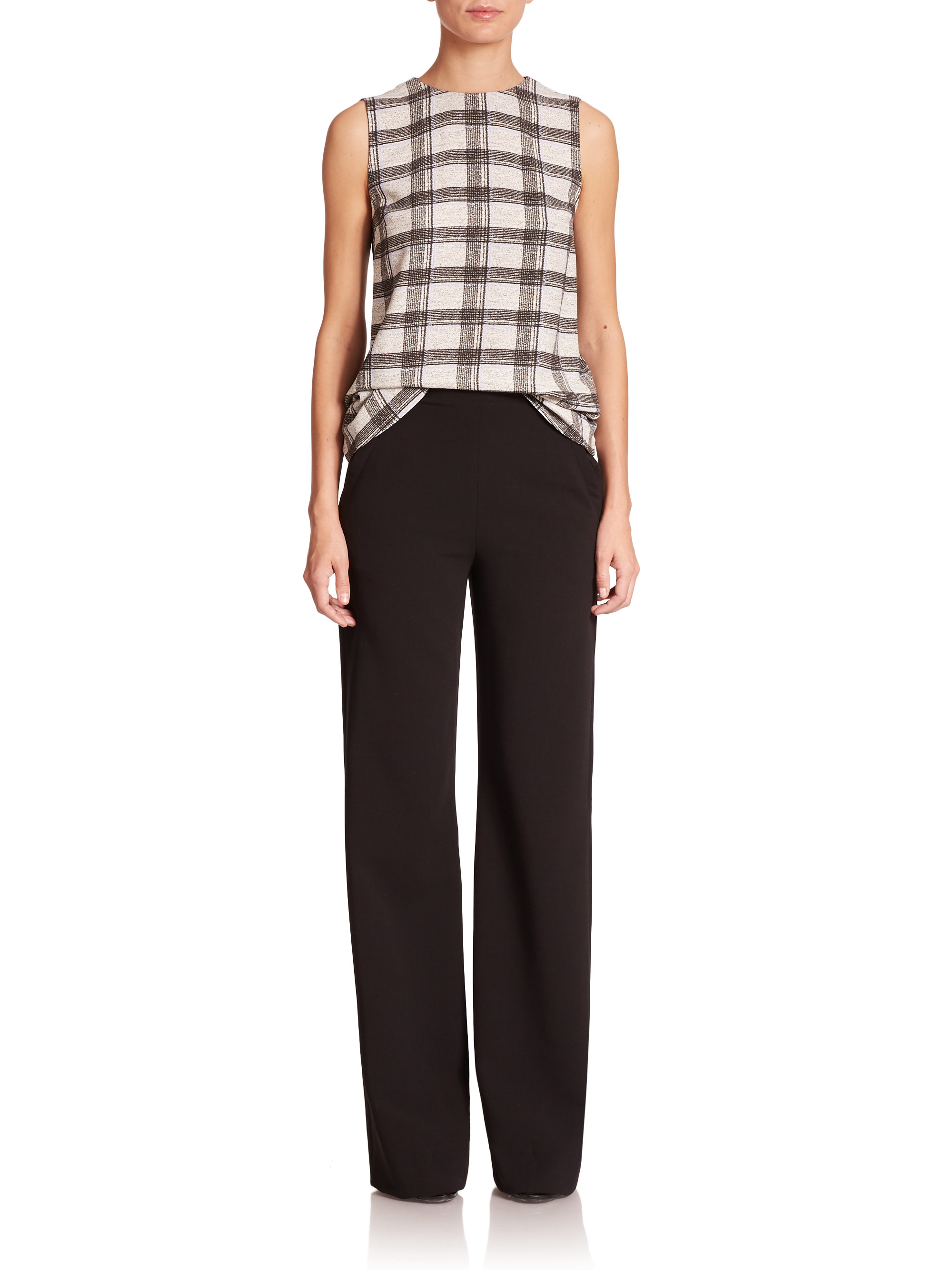 Lyst - Proenza schouler Wide-leg Stretch-wool Suiting Pants in Black