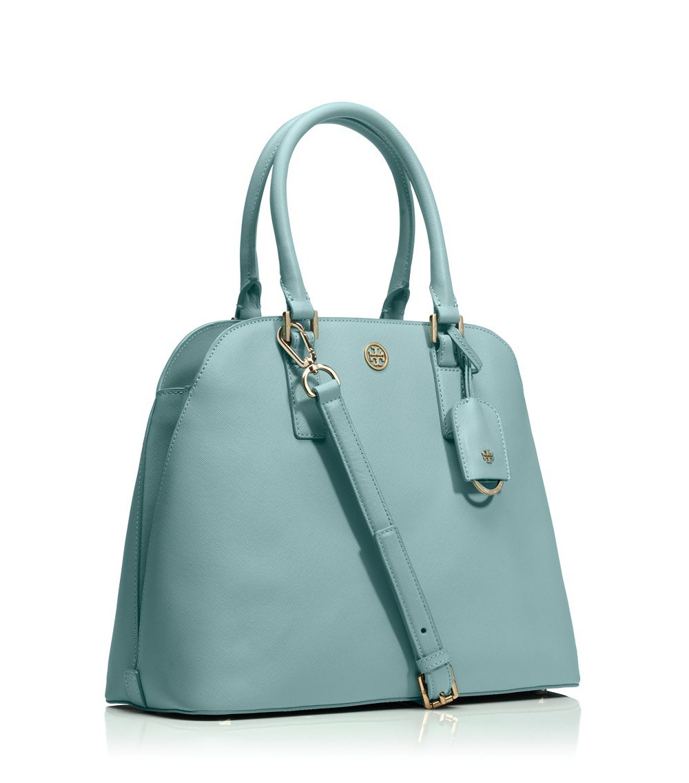 Lyst - Tory Burch Robinson Open Dome Satchel in Blue