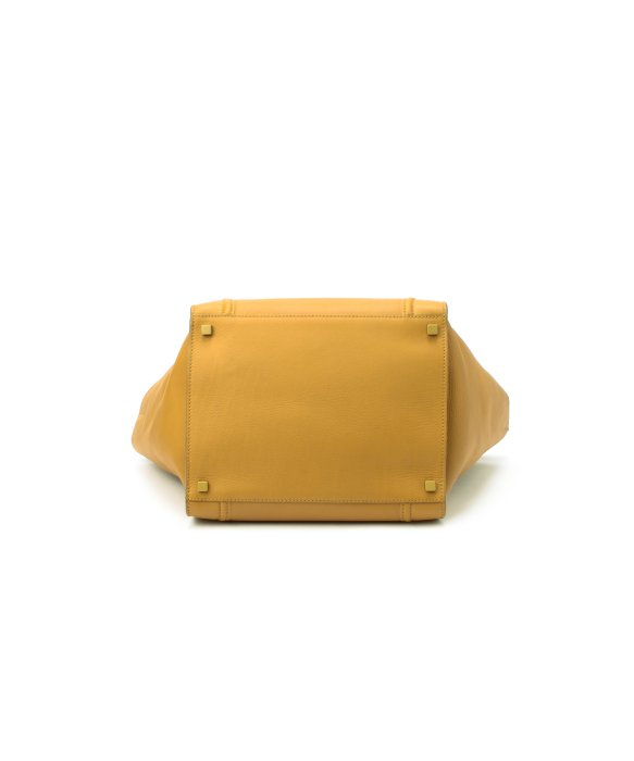 celine micro vs mini - Cline Preowned Mustard Leather Phantom Trapeze Bag in Yellow ...