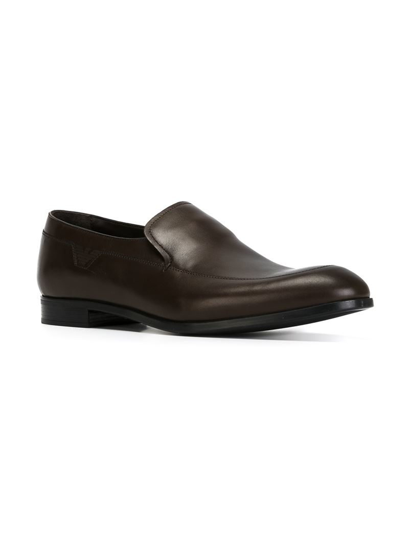 emporio armani loafers emporio armani logo detail loafers in green for lyst emporio armani loafers emporio armani logo detail loafers in green for lyst