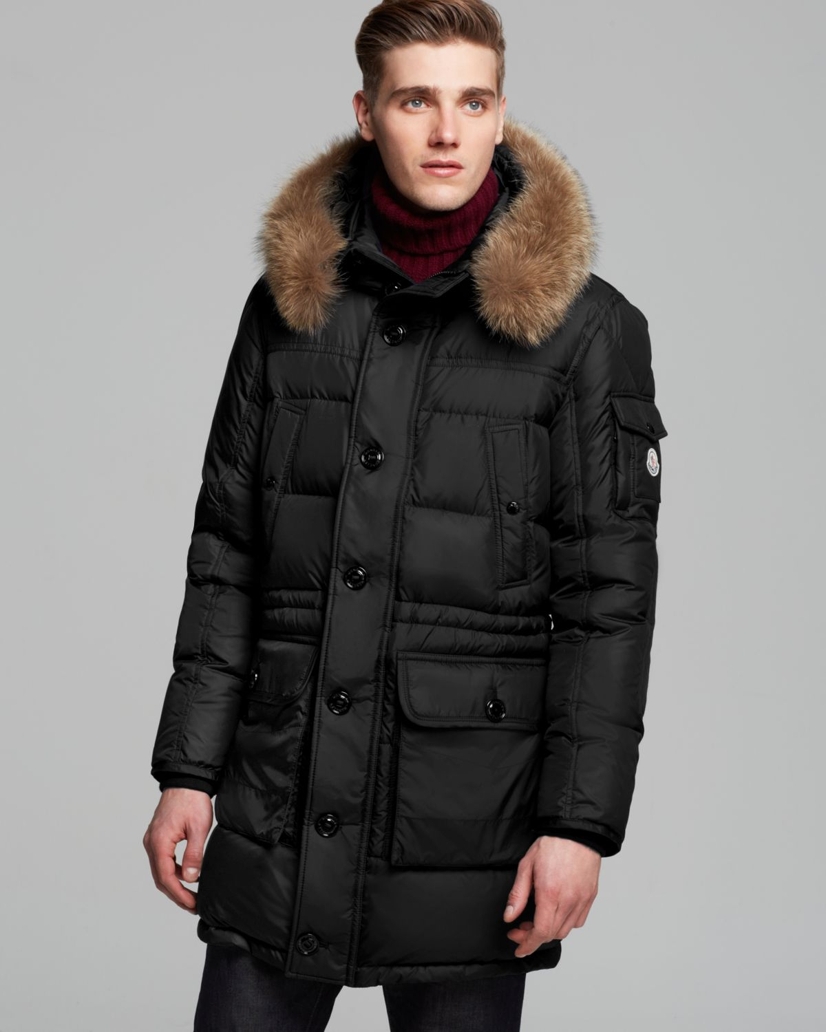 Moncler Affton Down iParkai With Fur Hood in Black for iMeni 