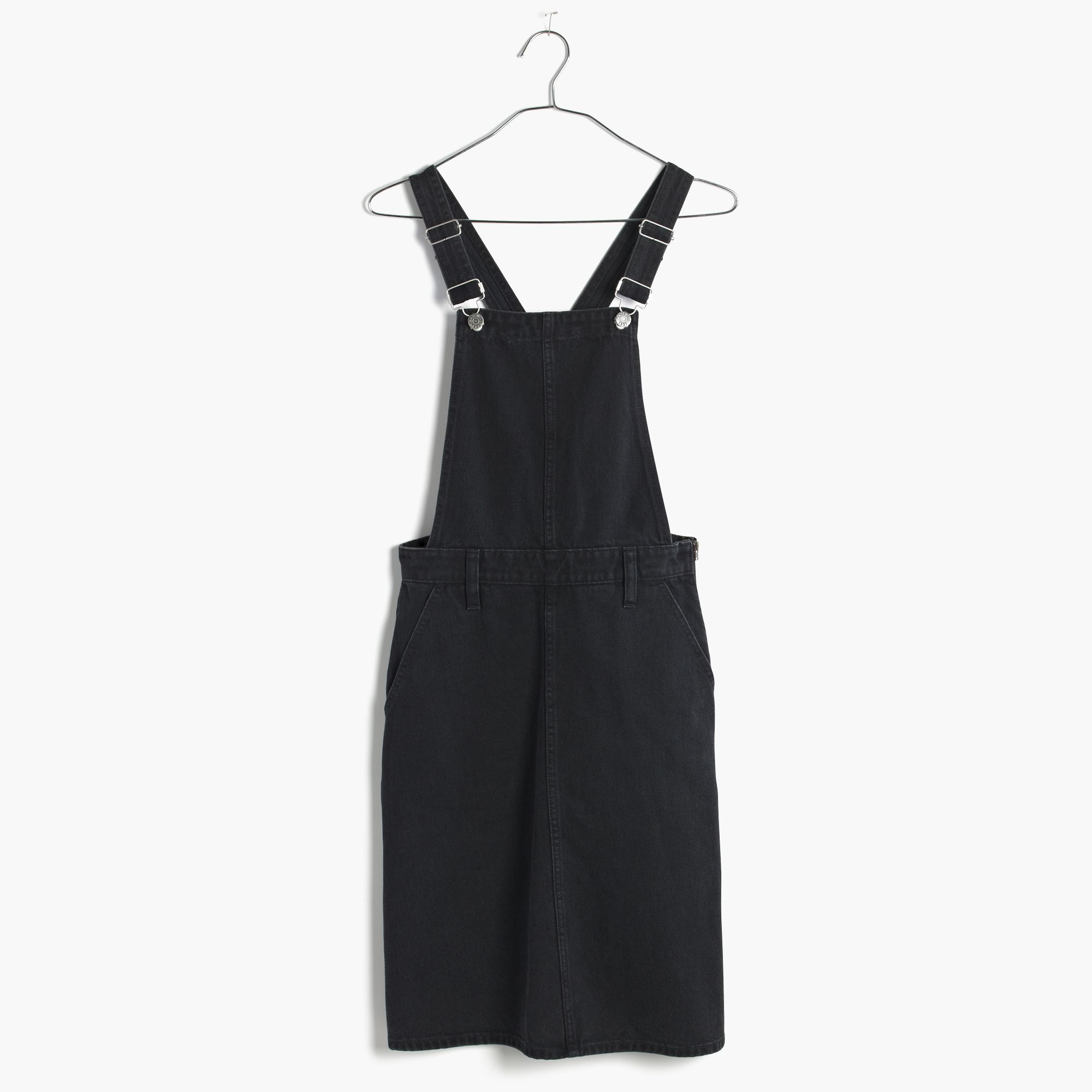 Lyst Madewell Denim Jumper Dress In Washed Black in Black