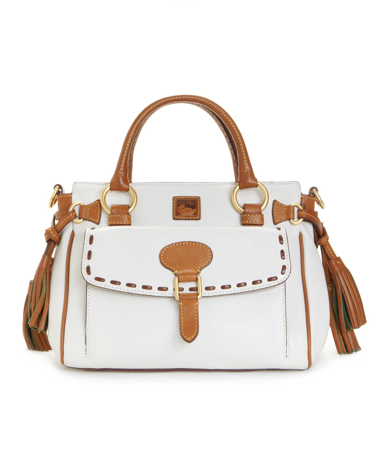 Dooney & bourke Florentine Vachetta Medium Pocket Satchel in White | Lyst