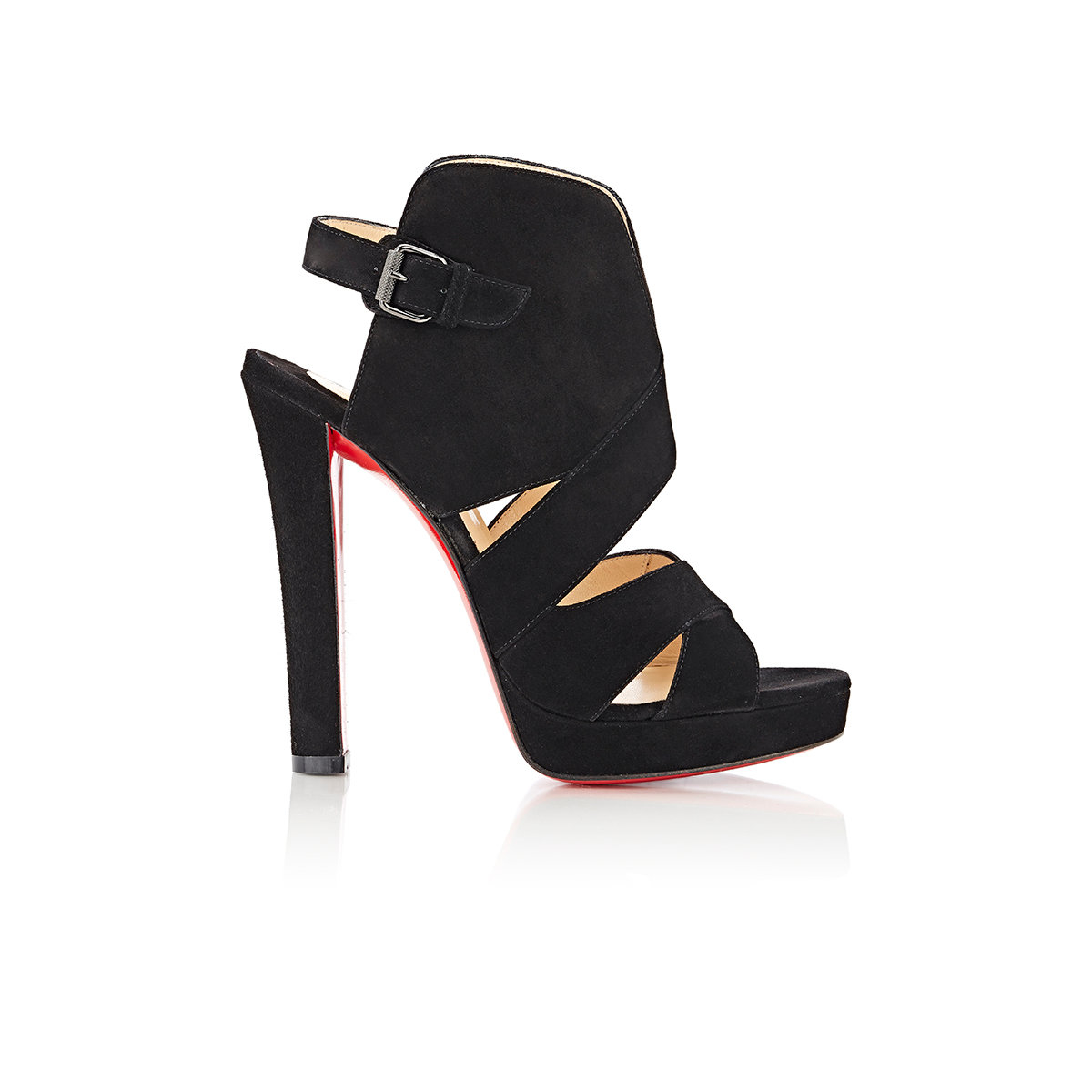 louboutin replica men shoes - Christian louboutin Apron Lili Suede Platform Sandals in Black | Lyst