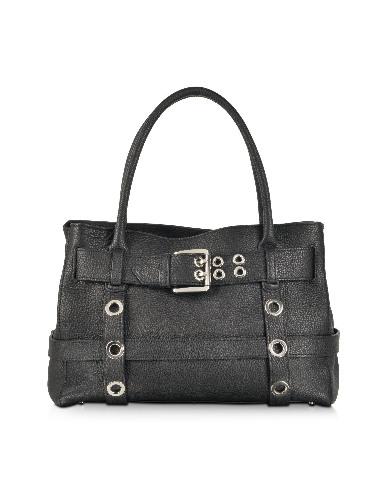 Buti Black Leather Shoulder Bag W/buckle in Black | Lyst