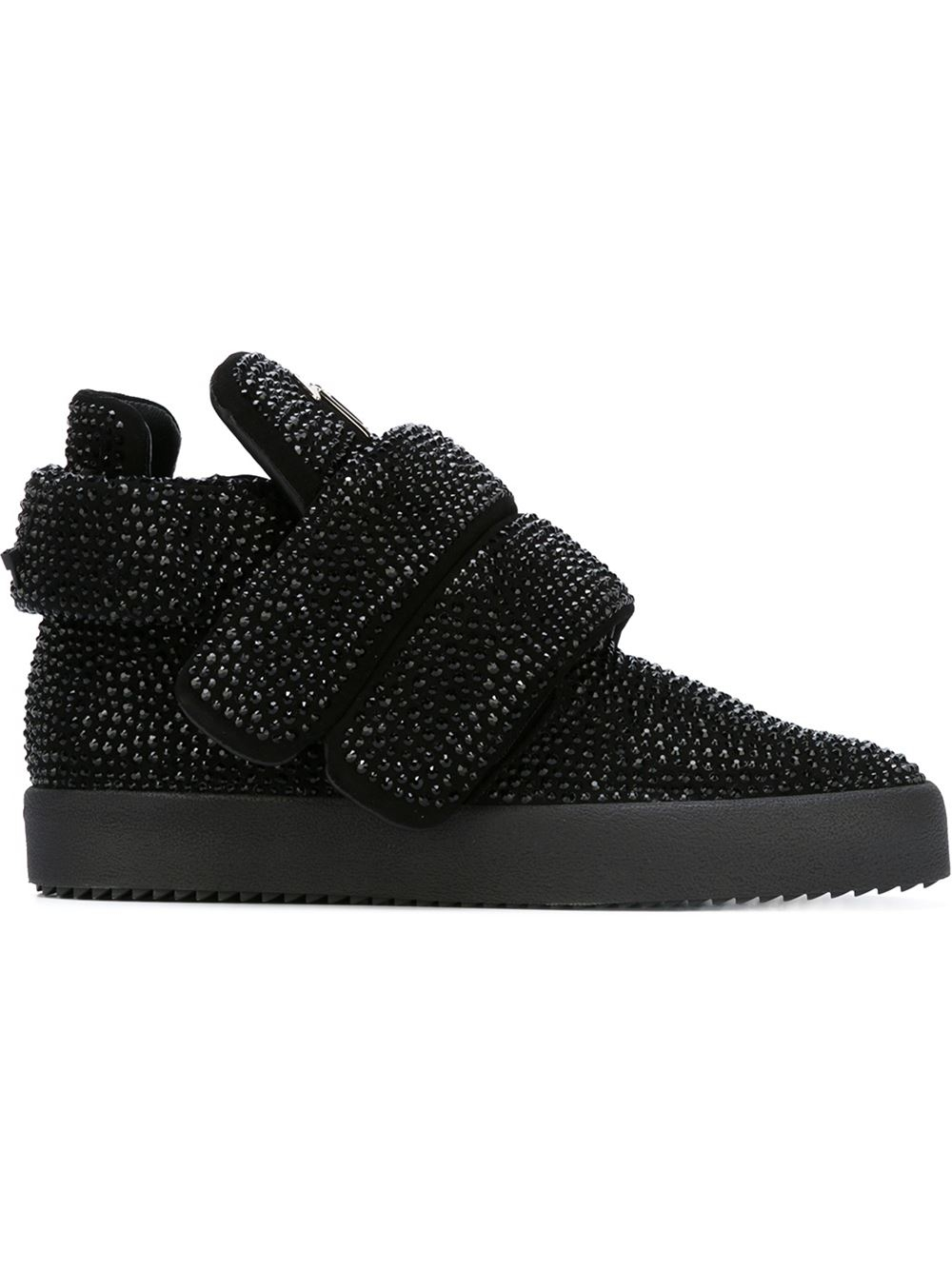 Lyst - Giuseppe Zanotti Velcro-Strap Suede High-Top Sneakers in Black ...