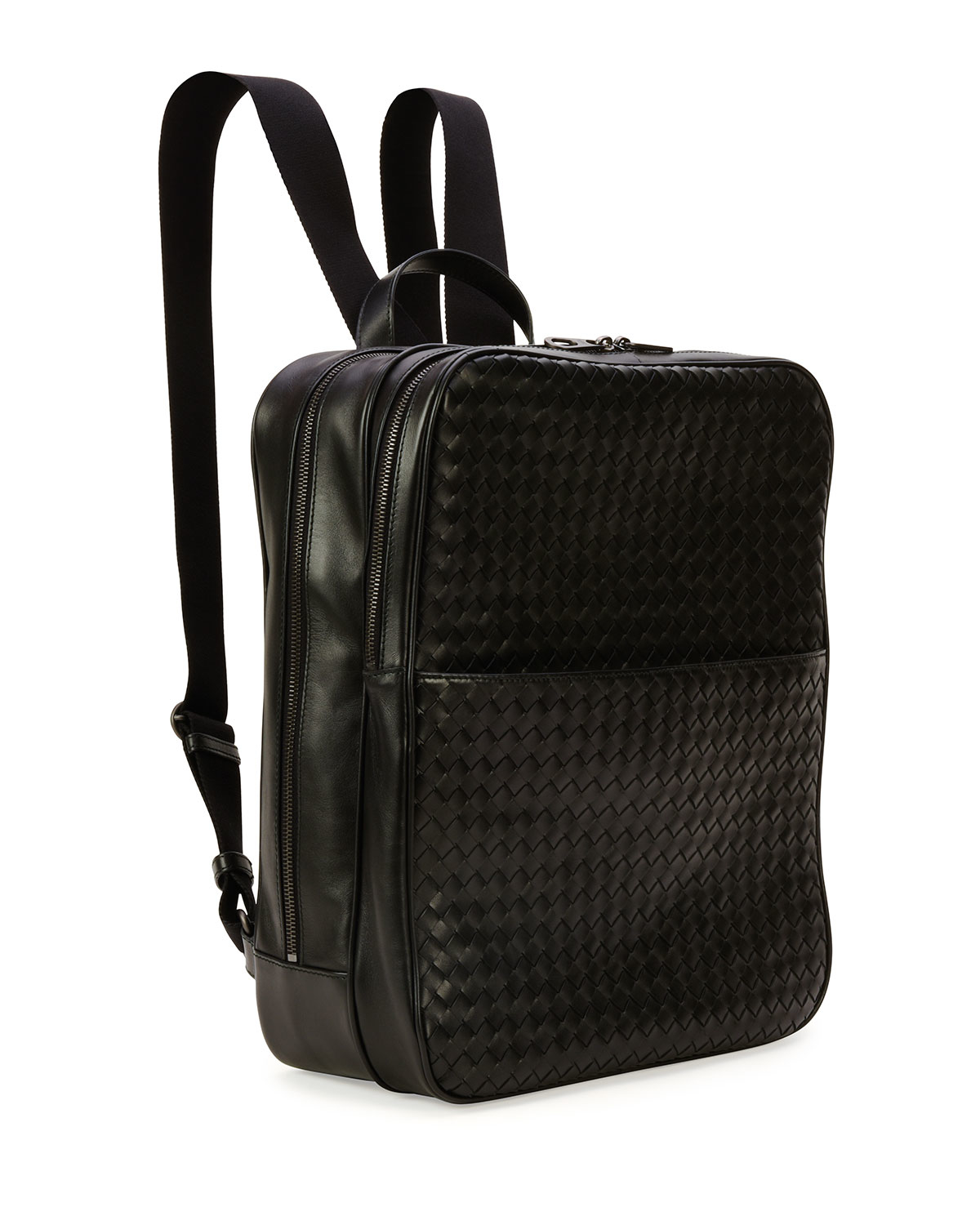 Lyst - Bottega Veneta Men's Double-compartment Woven Leather Backpack ...