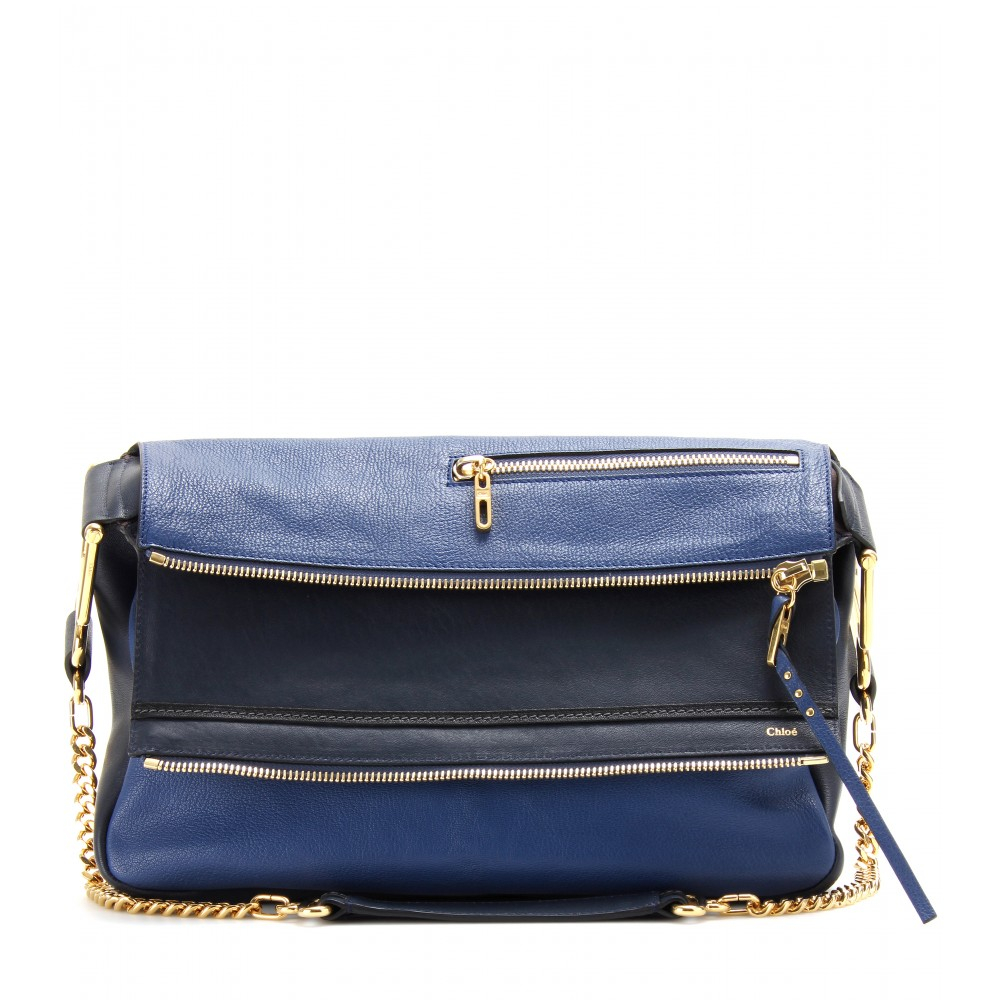 Lyst - Chloé Vanessa Medium Leather Shoulder Bag in Blue