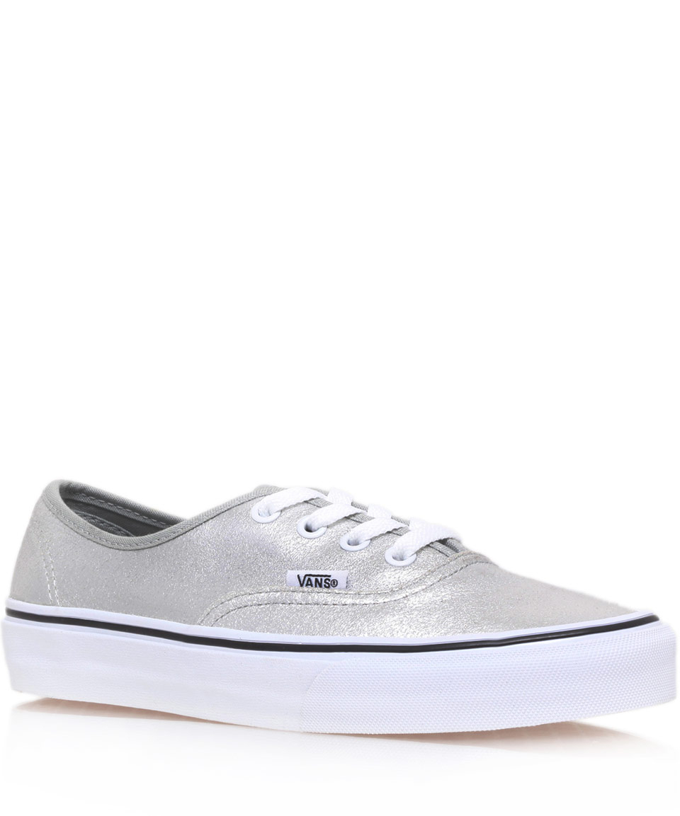 Lyst - Vans Silver Metallic Leather Authentic Trainers in Metallic for Men