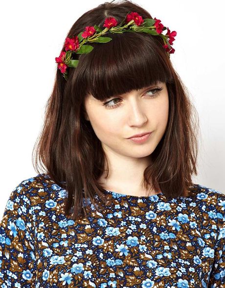 Asos Limited Edition Flower Leaf Hairband in Red | Lyst