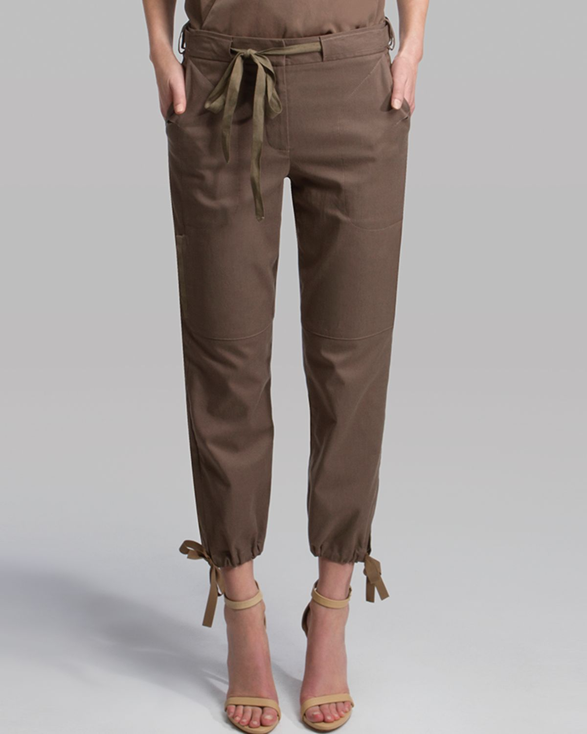 halston heritage  pants tie waist straight slim cargo straight leg pants product 1 18525820 1 940755411 normal