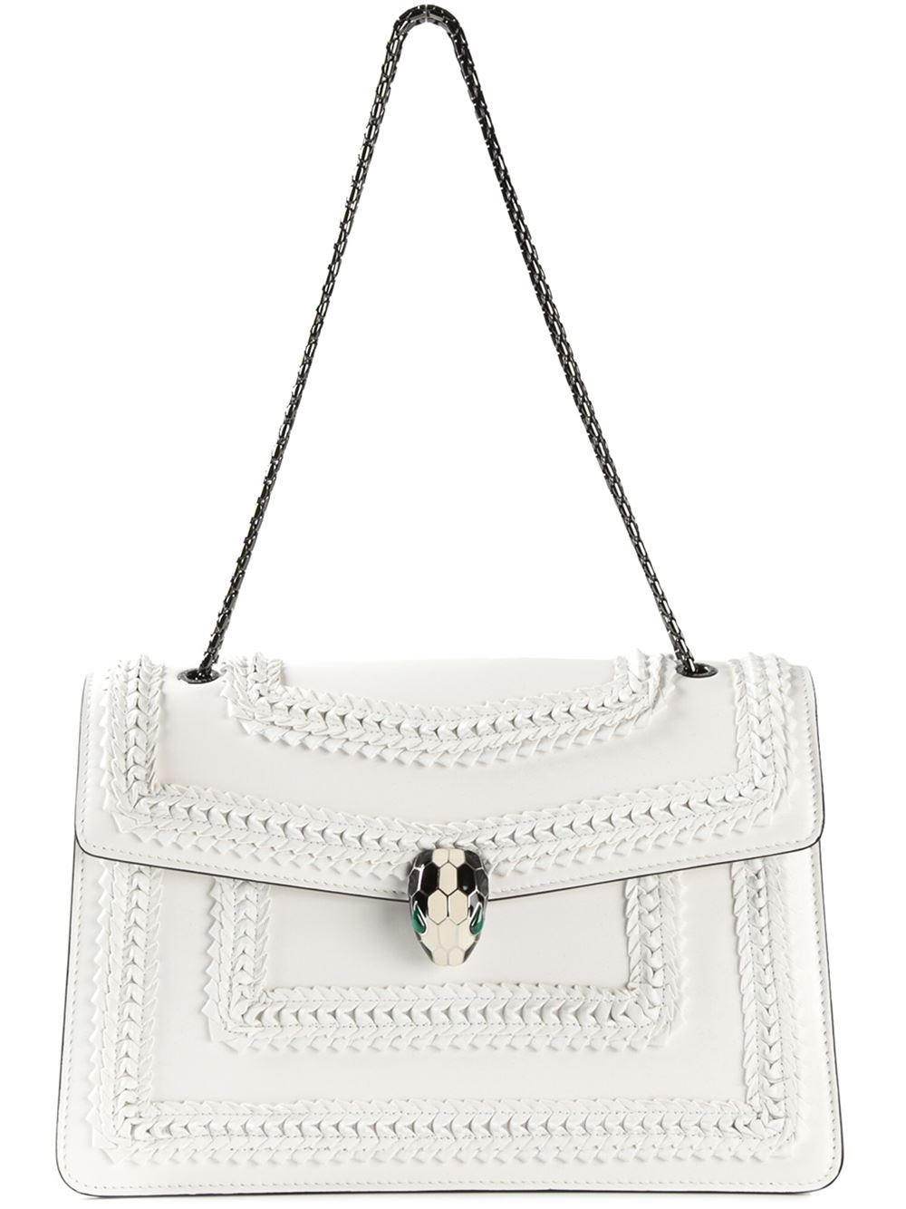 Bvlgari Serpenti Forever Calf-Leather Shoulder Bag in White | Lyst