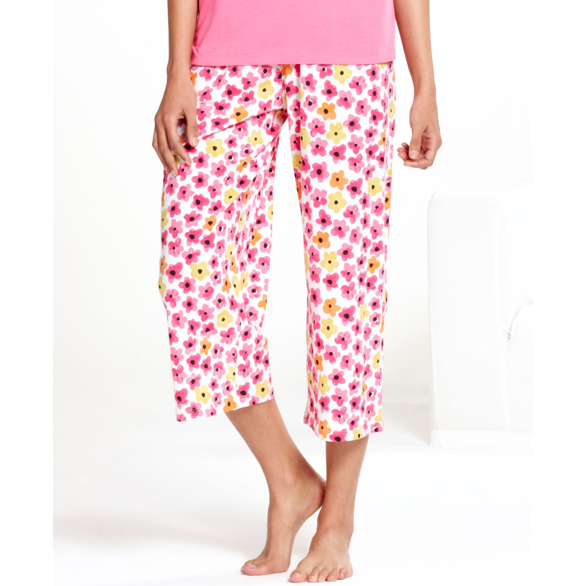 Hue Spring Bloom Capri Pajama Pants in Pink | Lyst