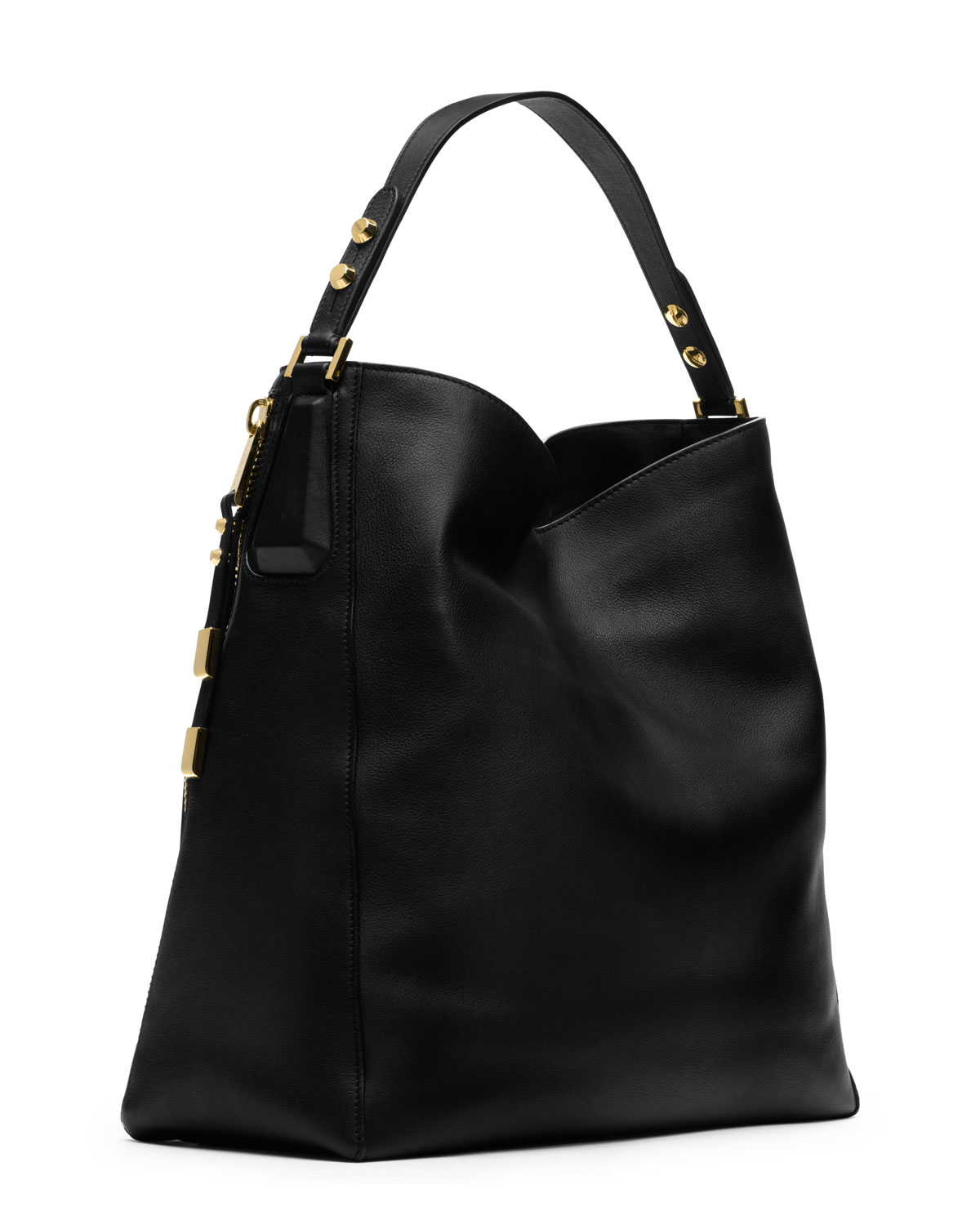 Michael kors Miranda Zipper Shoulder Bag in Black | Lyst