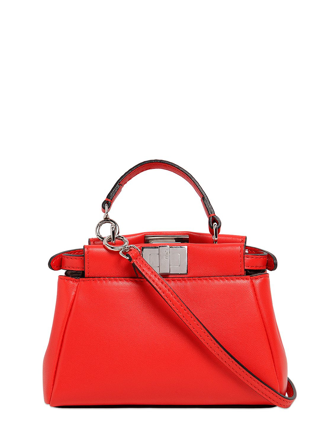 Lyst - Fendi Micro Peekaboo Flower Appliqués Bag in Red