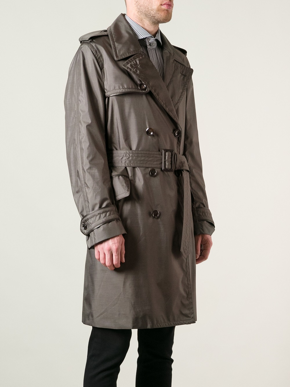 Lyst - Tom Ford Belted Trench Coat in Brown for Men