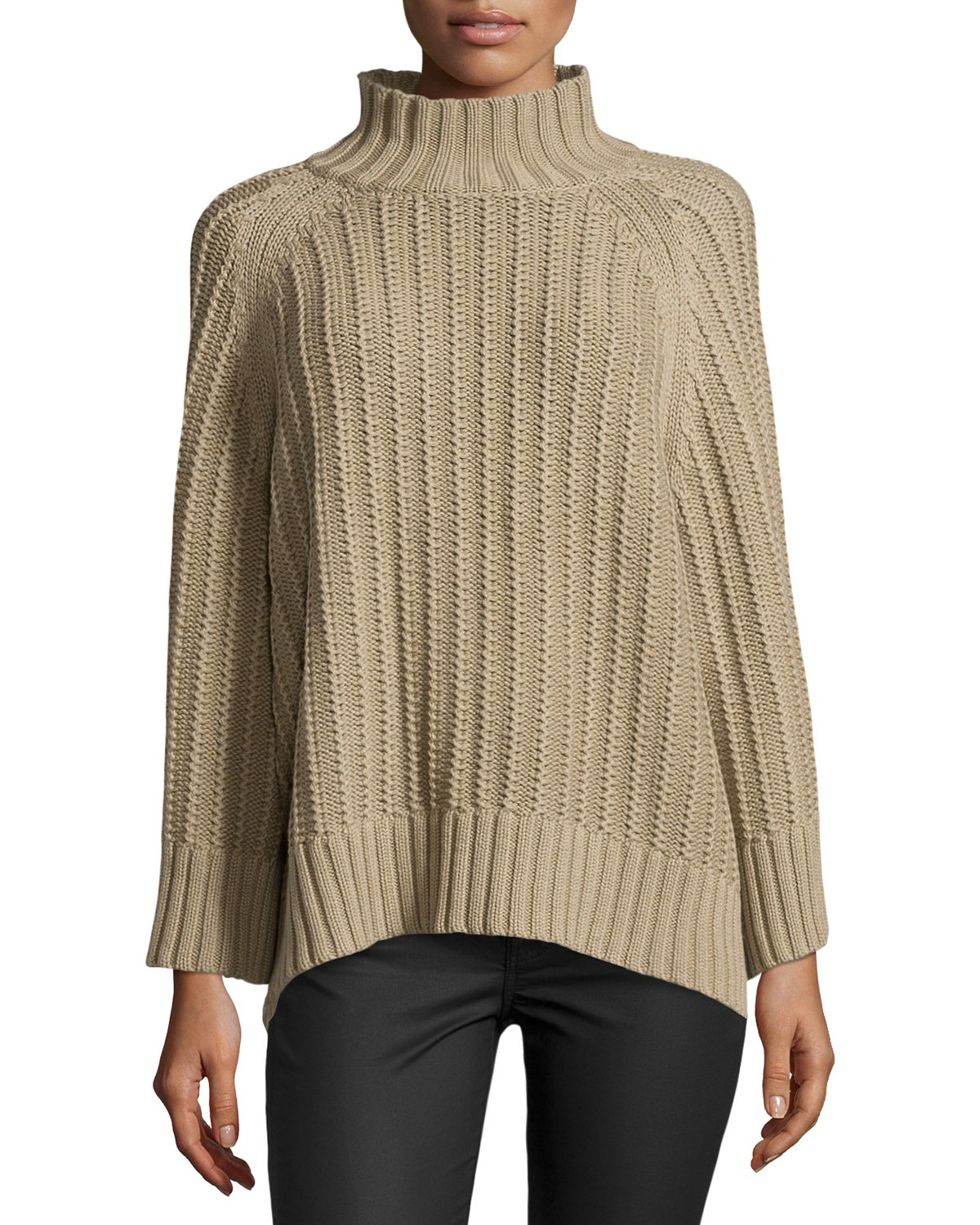 Lyst - Michael kors Ribbed Shaker-knit Sweater in Natural