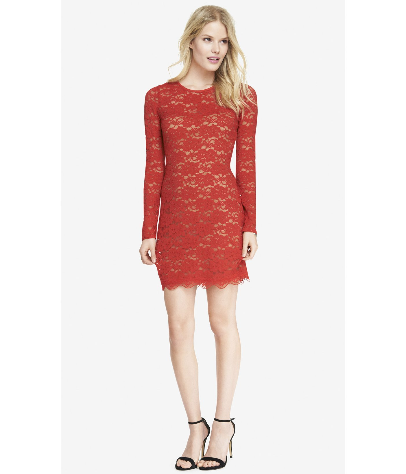 Red sheath dresses for women at express stores