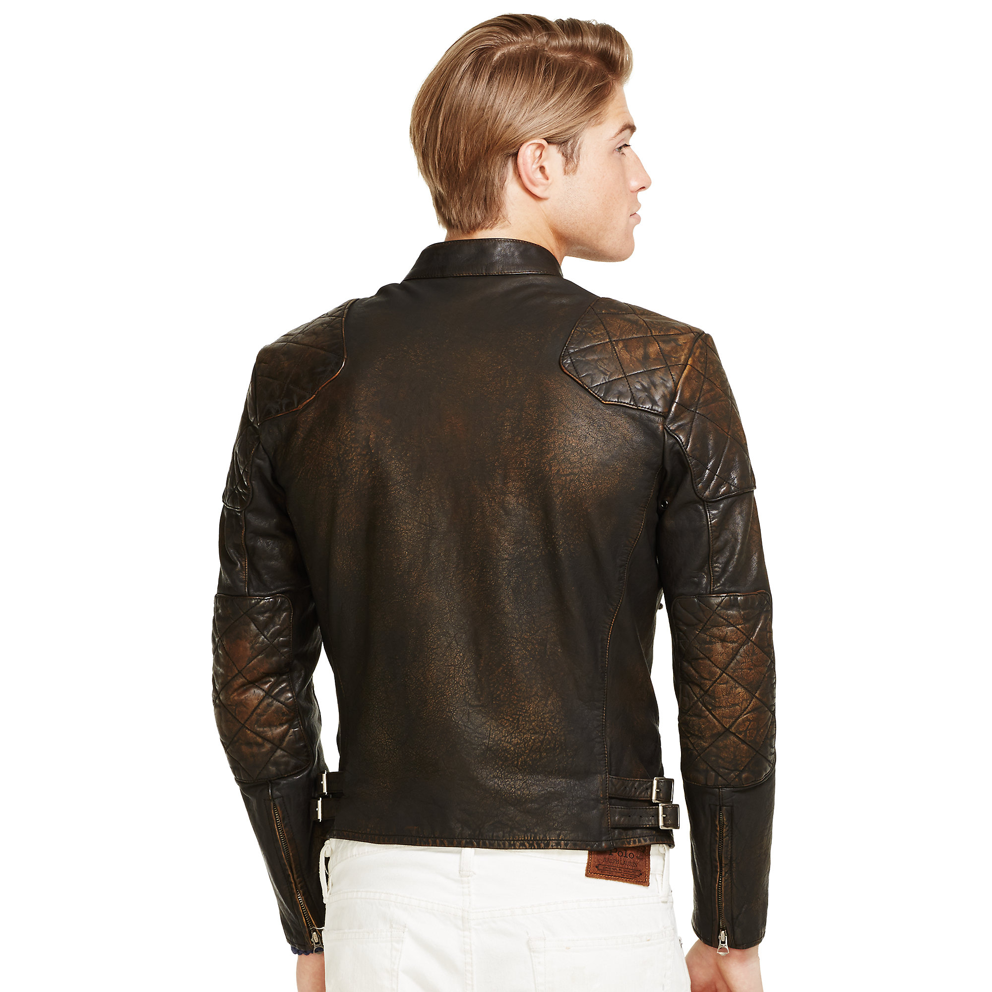 Lyst Polo Ralph Lauren Leather Café Racer Jacket In Brown For Men Gallery