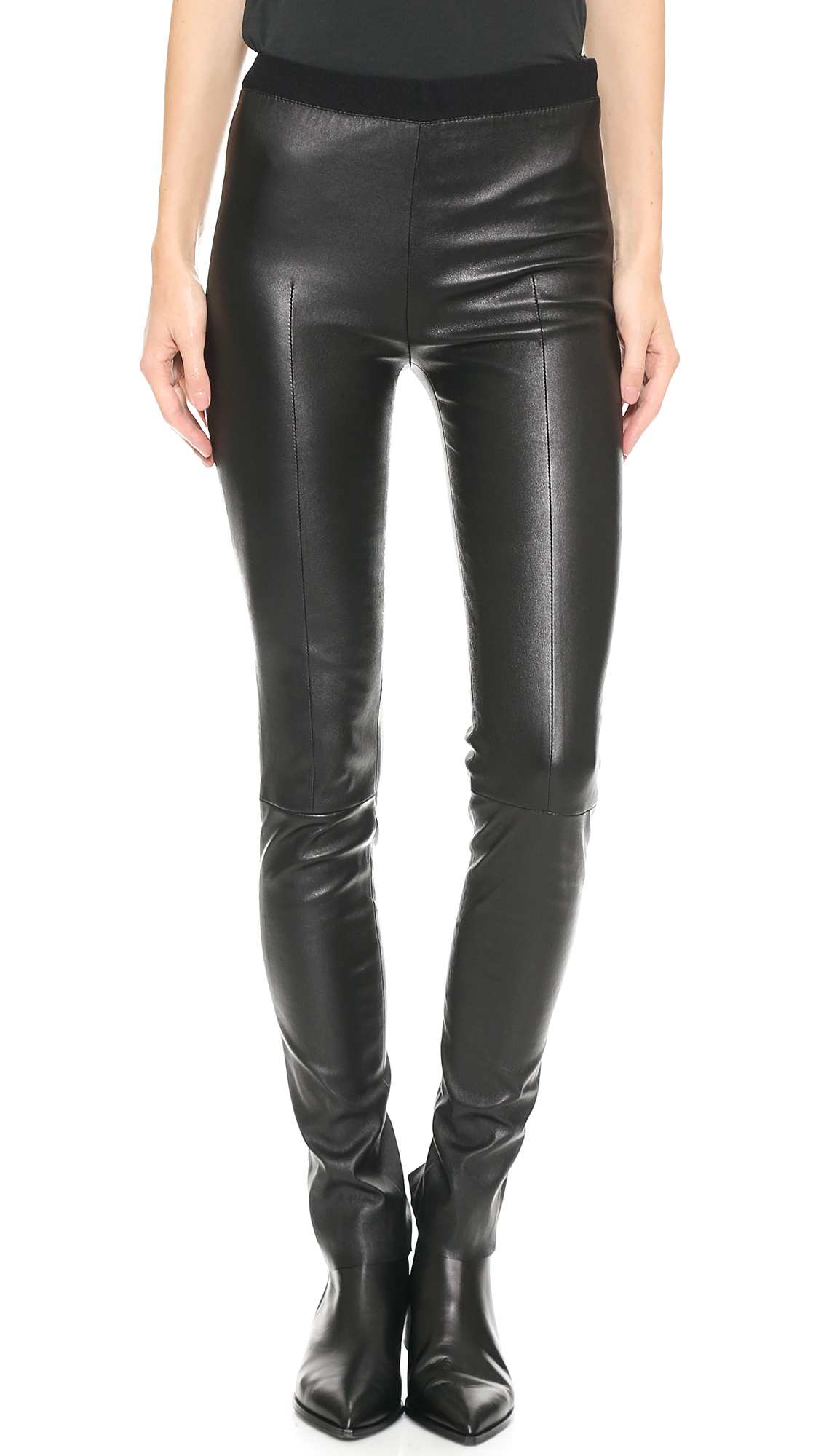 leather pants green