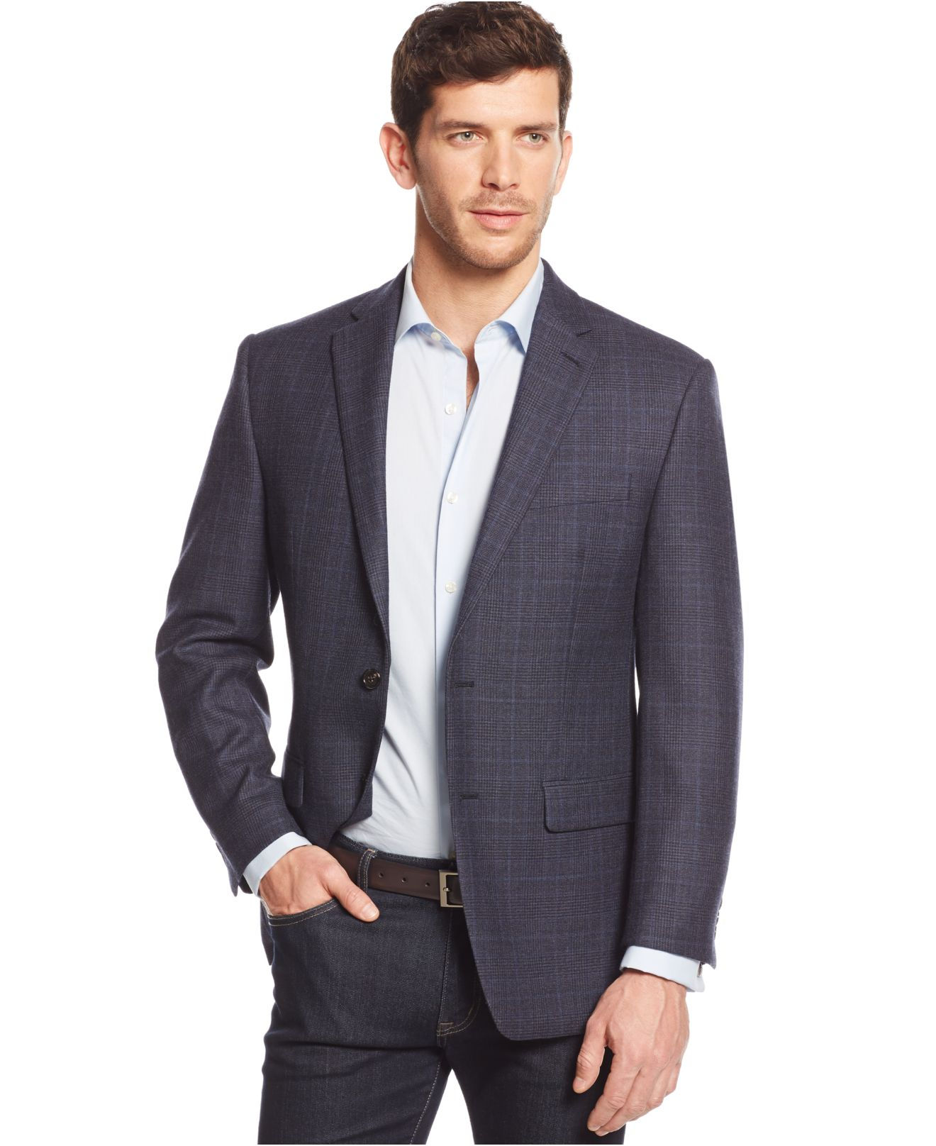 Lauren by ralph lauren Navy And Black Plaid Sport Coat in Blue for Men ...