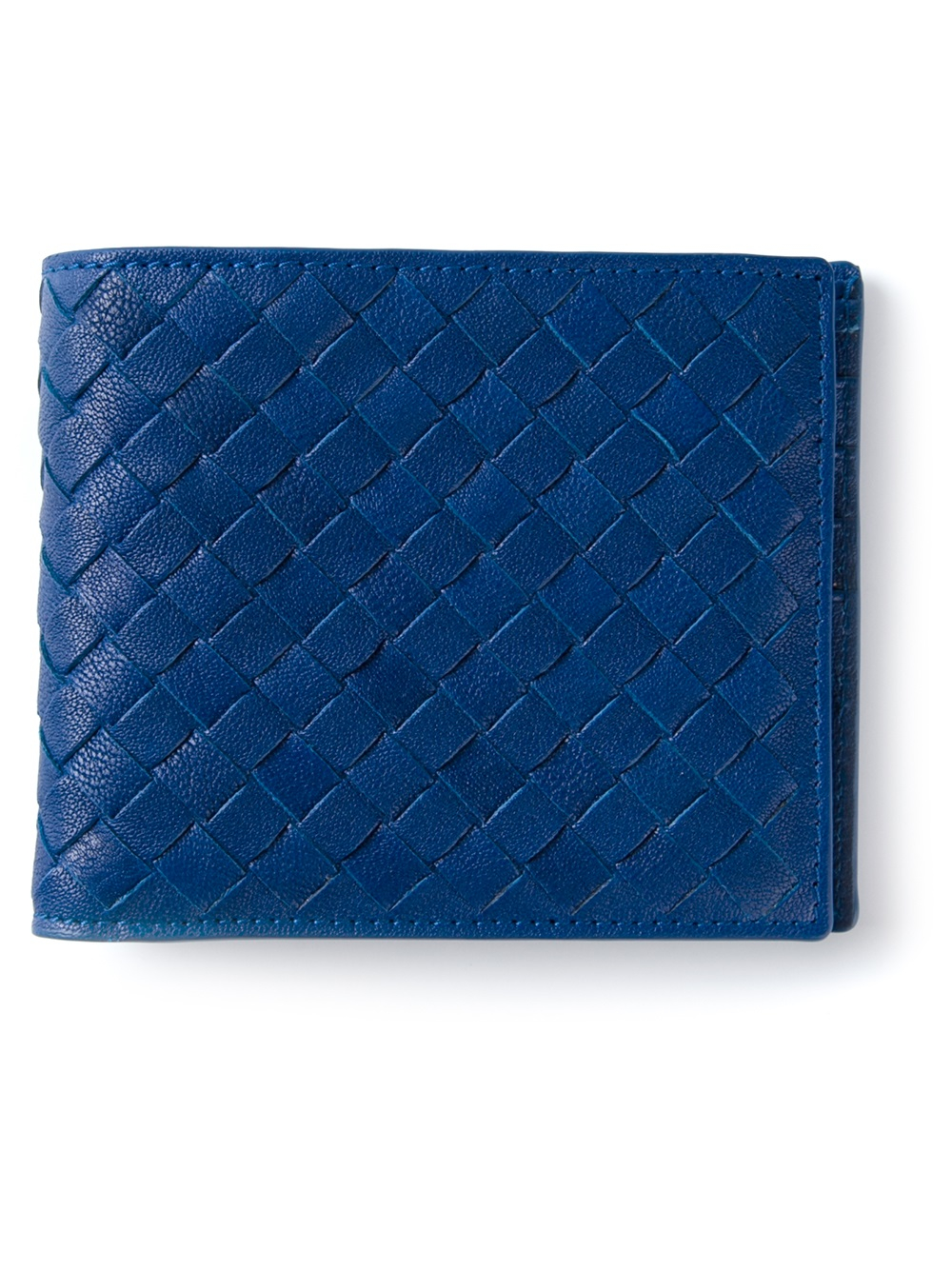 Lyst - Bottega Veneta Woven Bifold Wallet in Blue for Men